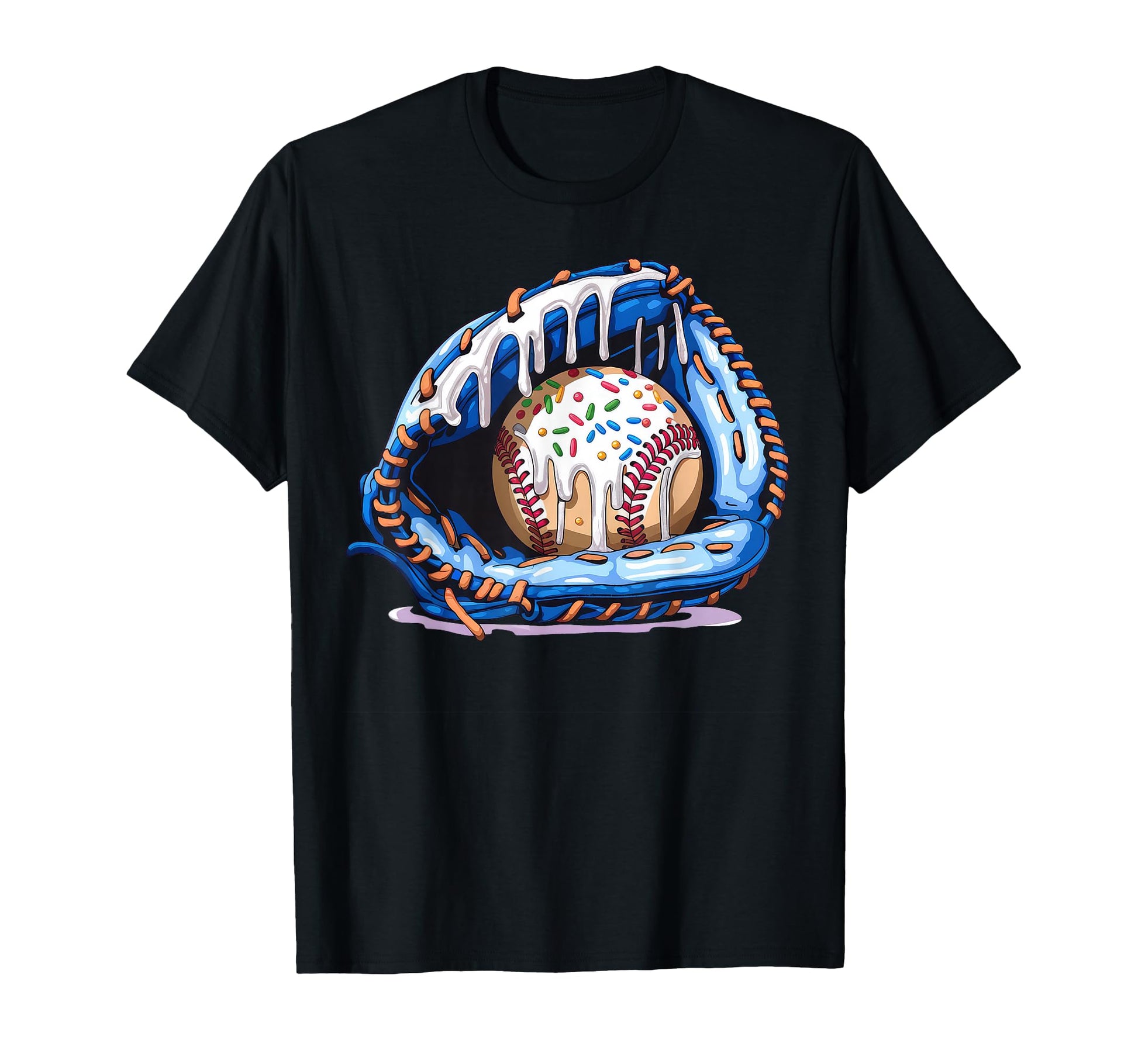 Baseball Drip Ice Cream Sprinkles T-Shirt - Custom Art Print Men Women - T-Shirt, Sweatshirt, Hoodie