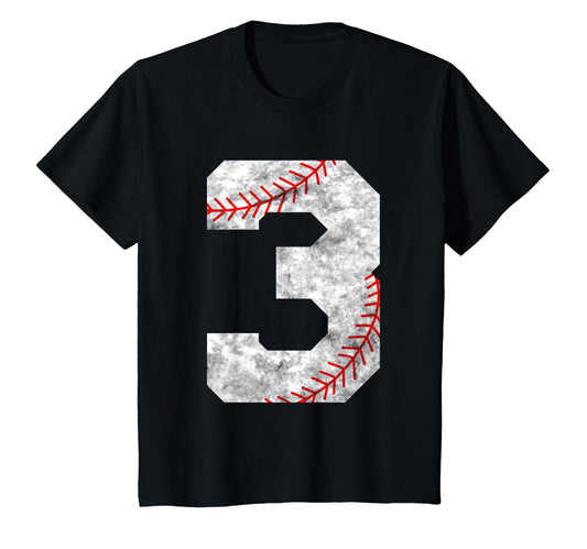 3Rd Birthday Baseball Big Number Three T-Shirt - Novelty Apparel Men Women - T-Shirt, Sweatshirt, Hoodie