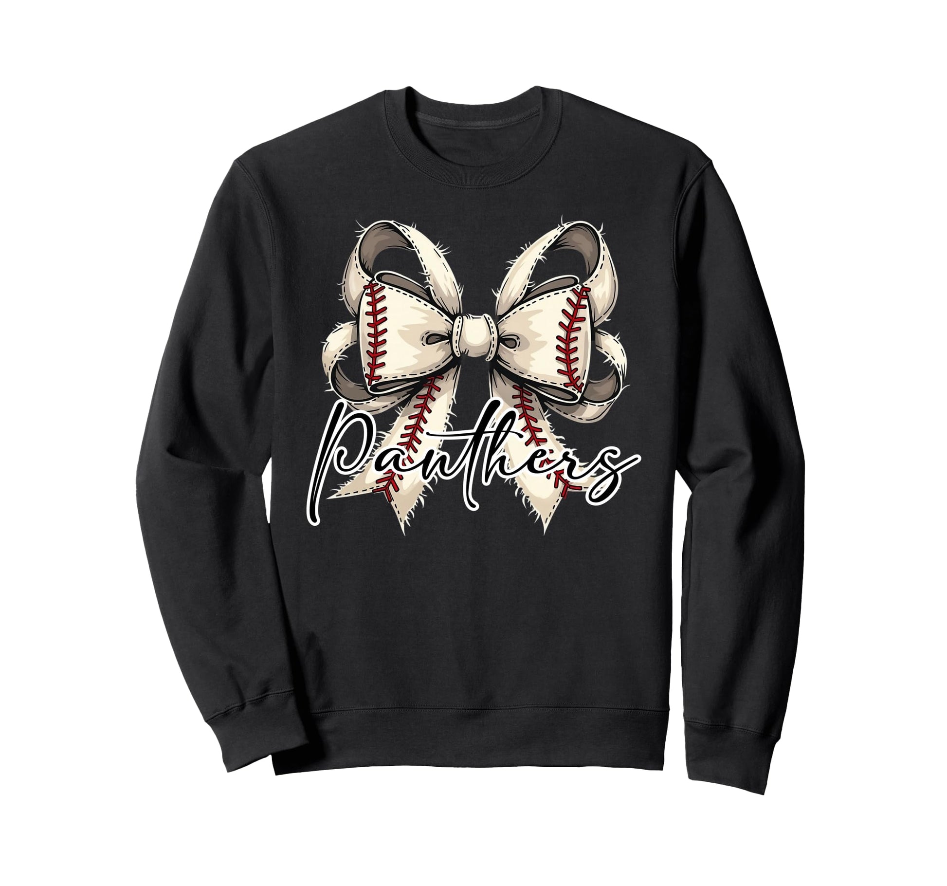 Panthers Baseball Coquette Bow Sweatshirt - Streetwear Style for Adults - T-Shirt, Sweatshirt, Hoodie