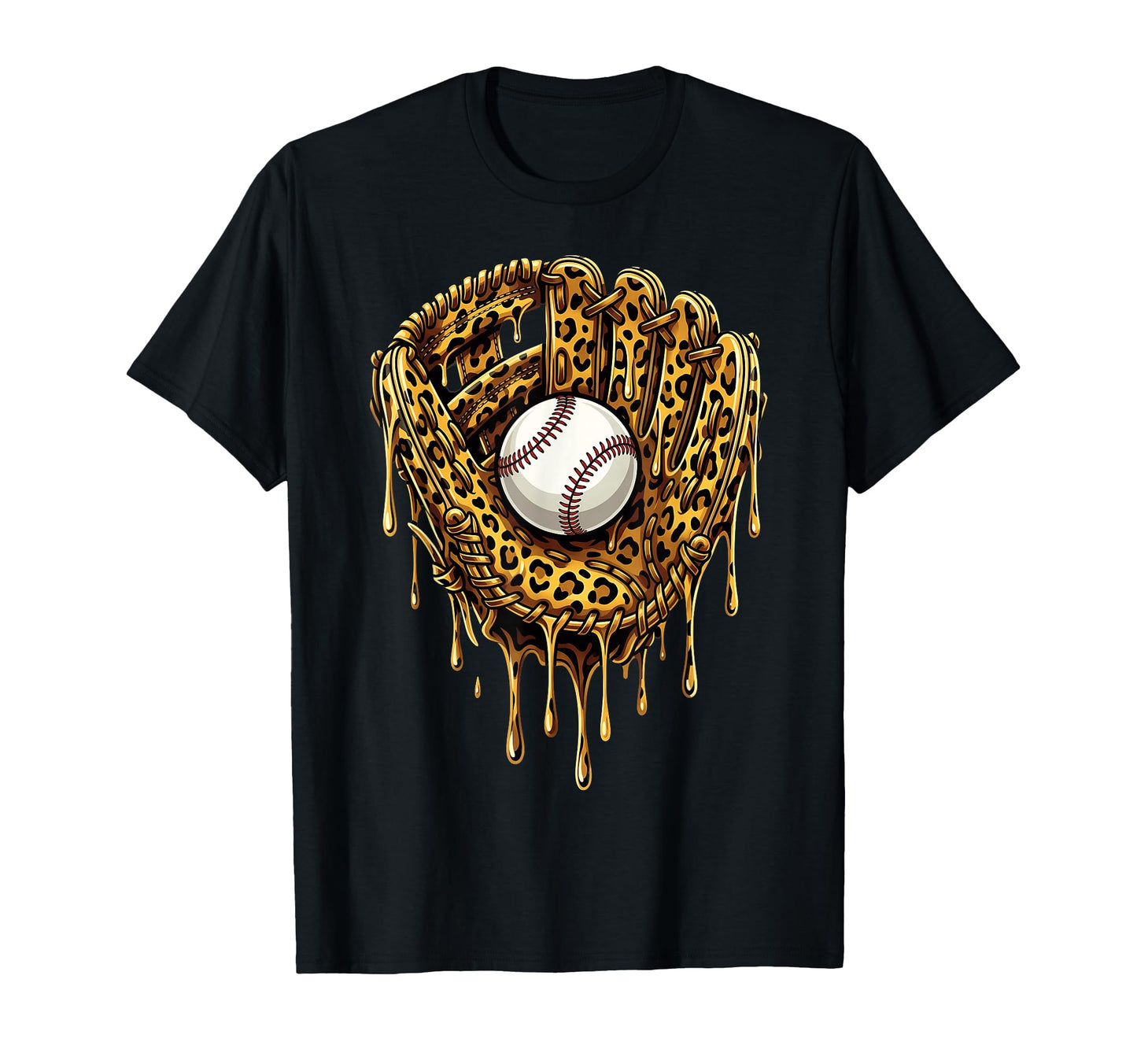 Drip Baseball Leopard Pattern T-Shirt - Fun Novelty Design Men Women - T-Shirt, Sweatshirt, Hoodie
