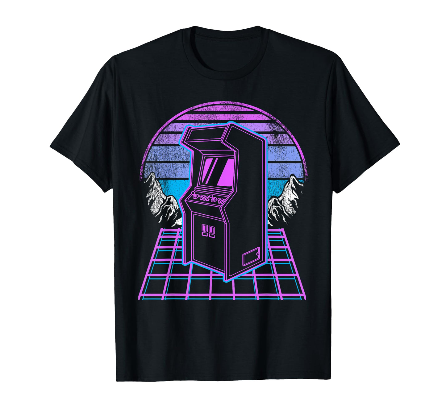 Arcade Machine Synthwave 90S Video T-Shirt - Graphic Print for Adults - T-Shirt, Sweatshirt, Hoodie