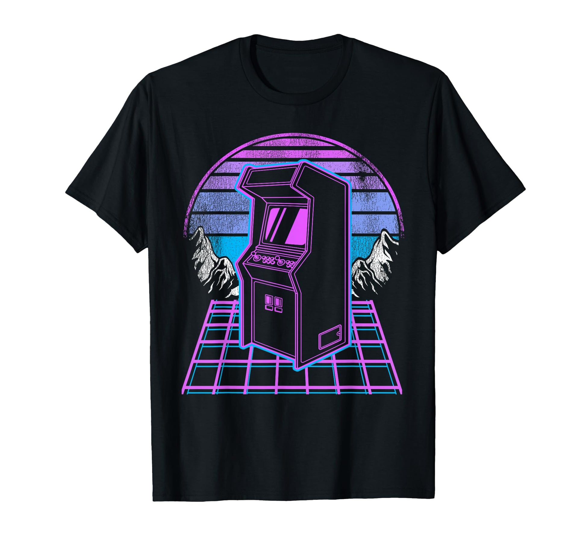 Arcade Machine Synthwave 90S Video T-Shirt - Graphic Print for Adults - T-Shirt, Sweatshirt, Hoodie