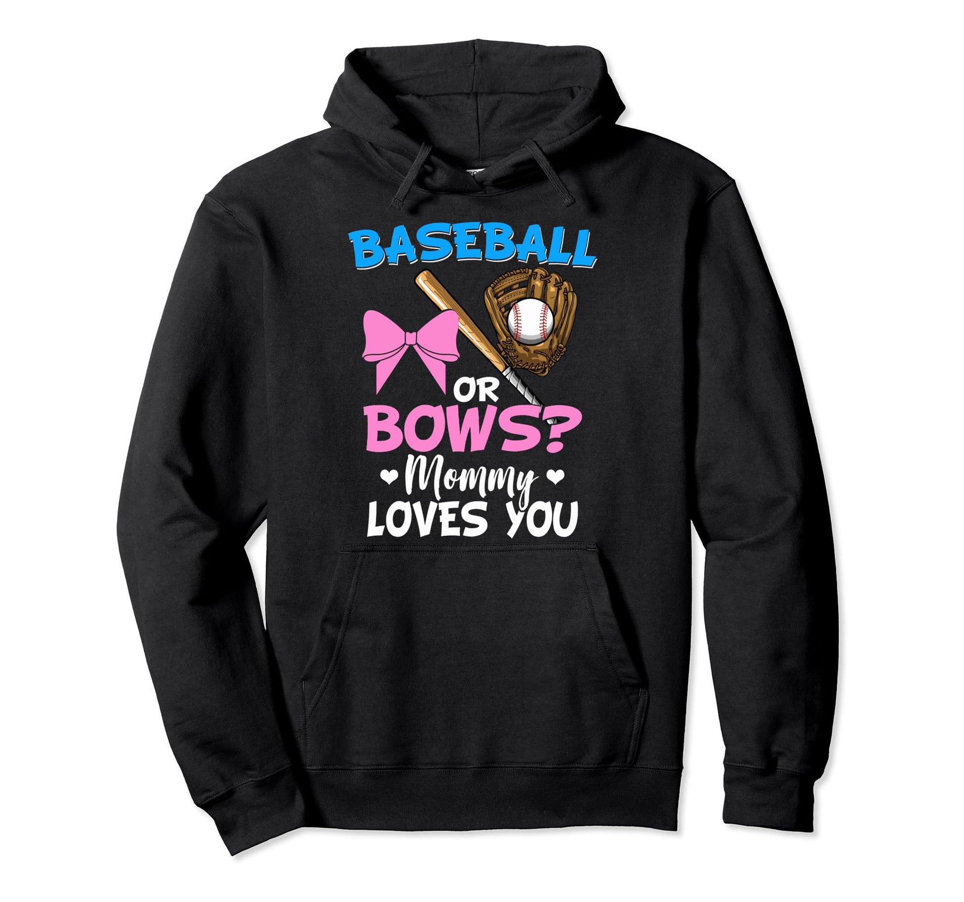 Baseball Or Bows Party Baseball Or Hoodie - Minimalist Print for Adults - T-Shirt, Sweatshirt, Hoodie
