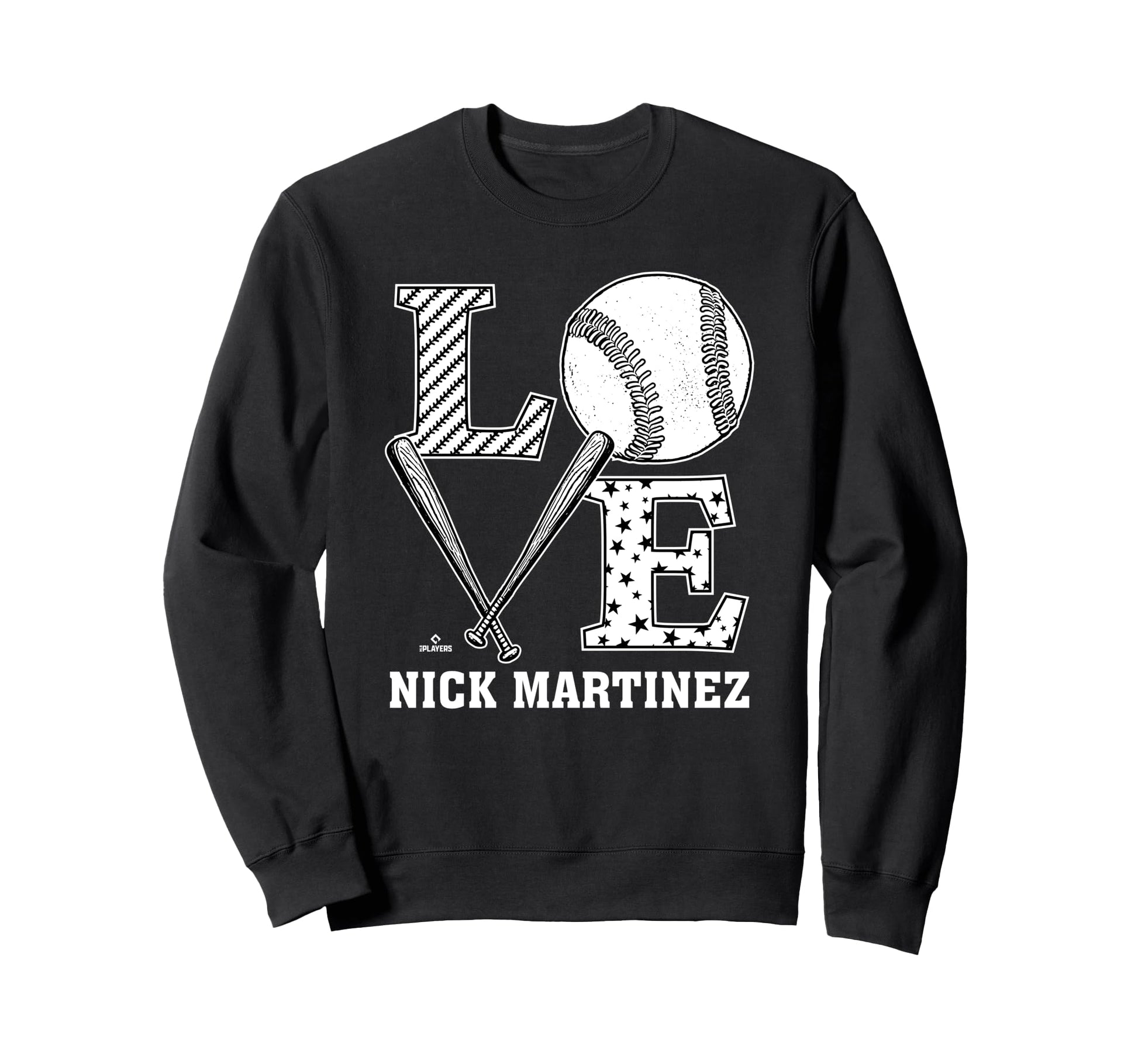 Distressed Baseball Love Nick Sweatshirt - Custom Art Print for Adults - T-Shirt, Sweatshirt, Hoodie