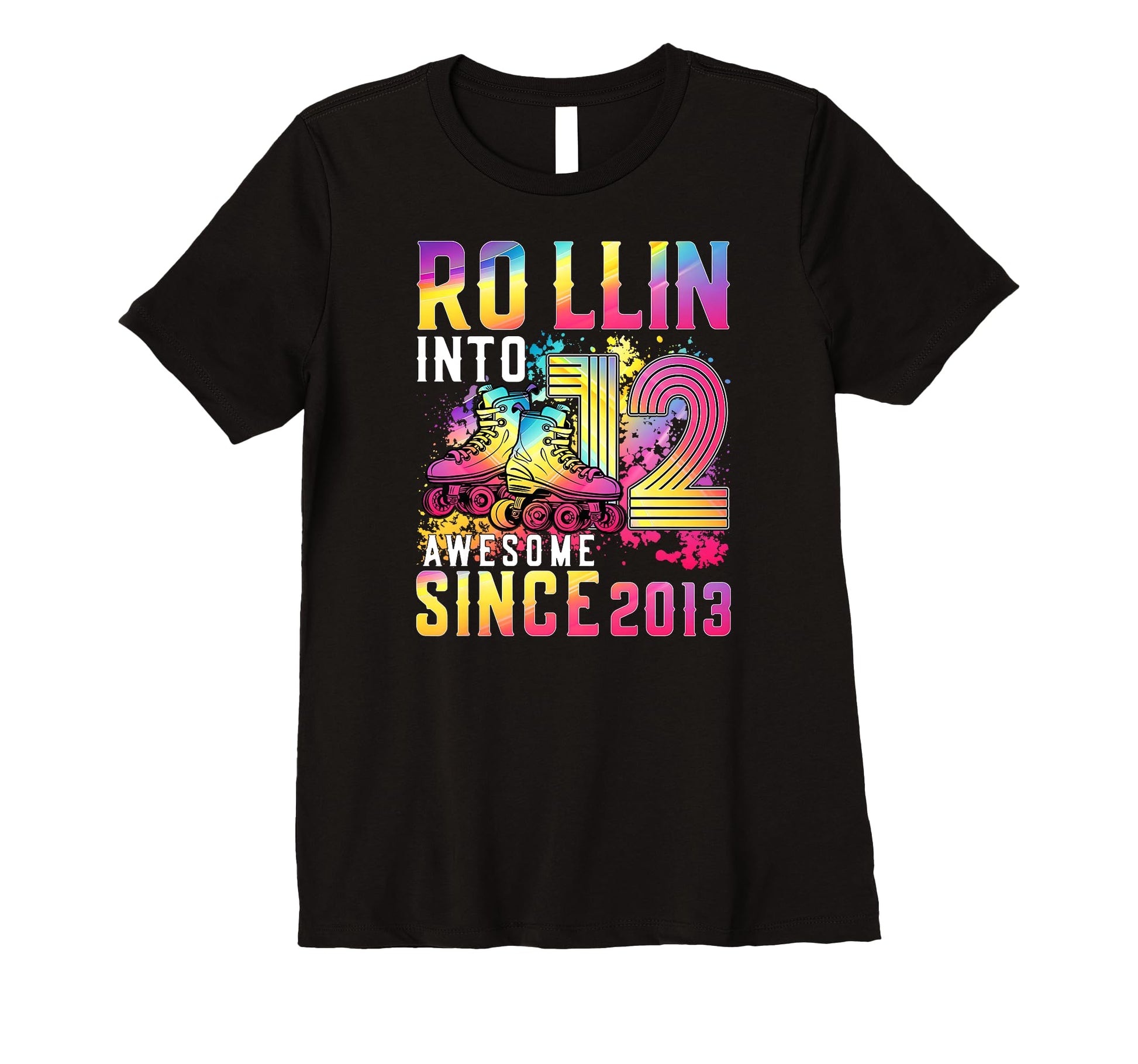 Roller Skater 12Th Birthday Rollin T-Shirt - Aesthetic Graphic Men Women - T-Shirt, Sweatshirt, Hoodie
