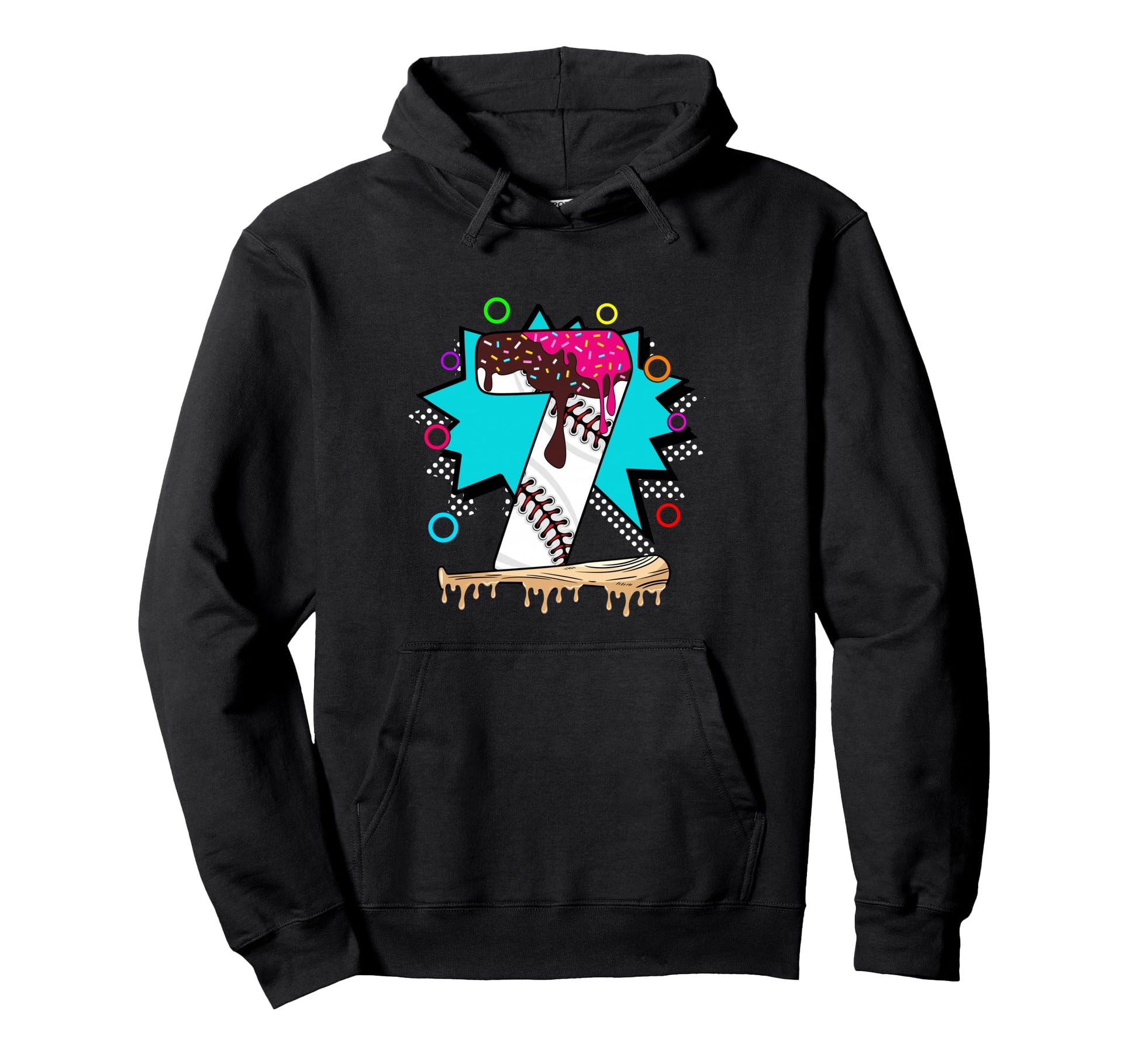 7Th Birthday Baseball Hoodie - Novelty Apparel Men Women - T-Shirt, Sweatshirt, Hoodie
