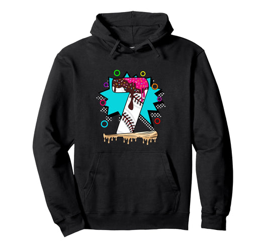 7Th Birthday Baseball Hoodie - Novelty Apparel Men Women - T-Shirt, Sweatshirt, Hoodie