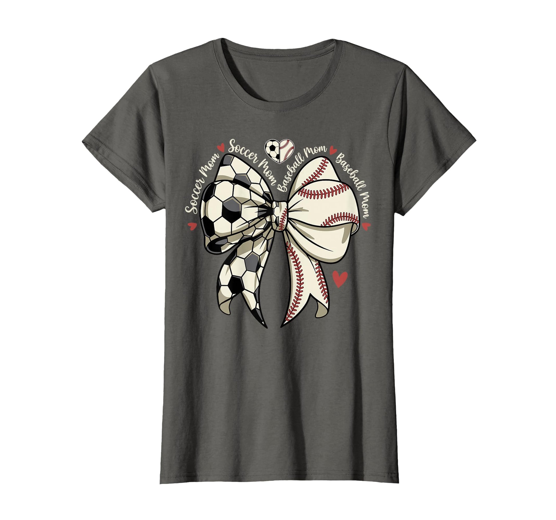 Baseball Soccer Mom Mama Coquette Bows T-Shirt - Graphic Print Unisex - T-Shirt, Sweatshirt, Hoodie