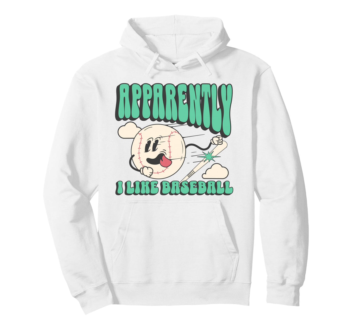Apparently I Like Baseball Funny Hoodie - Fun Novelty Design Unisex - T-Shirt, Sweatshirt, Hoodie