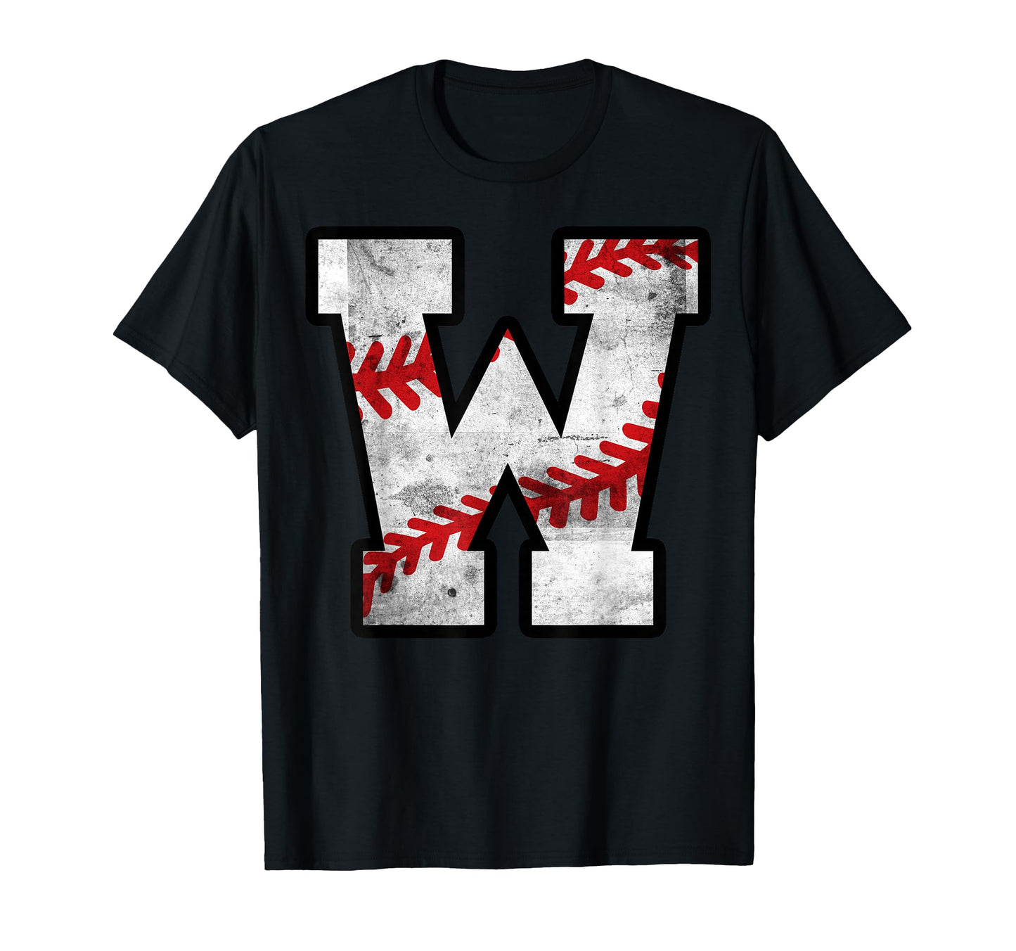 Distressed Baseball Letter W T-Shirt - Minimalist Print for Adults - T-Shirt, Sweatshirt, Hoodie