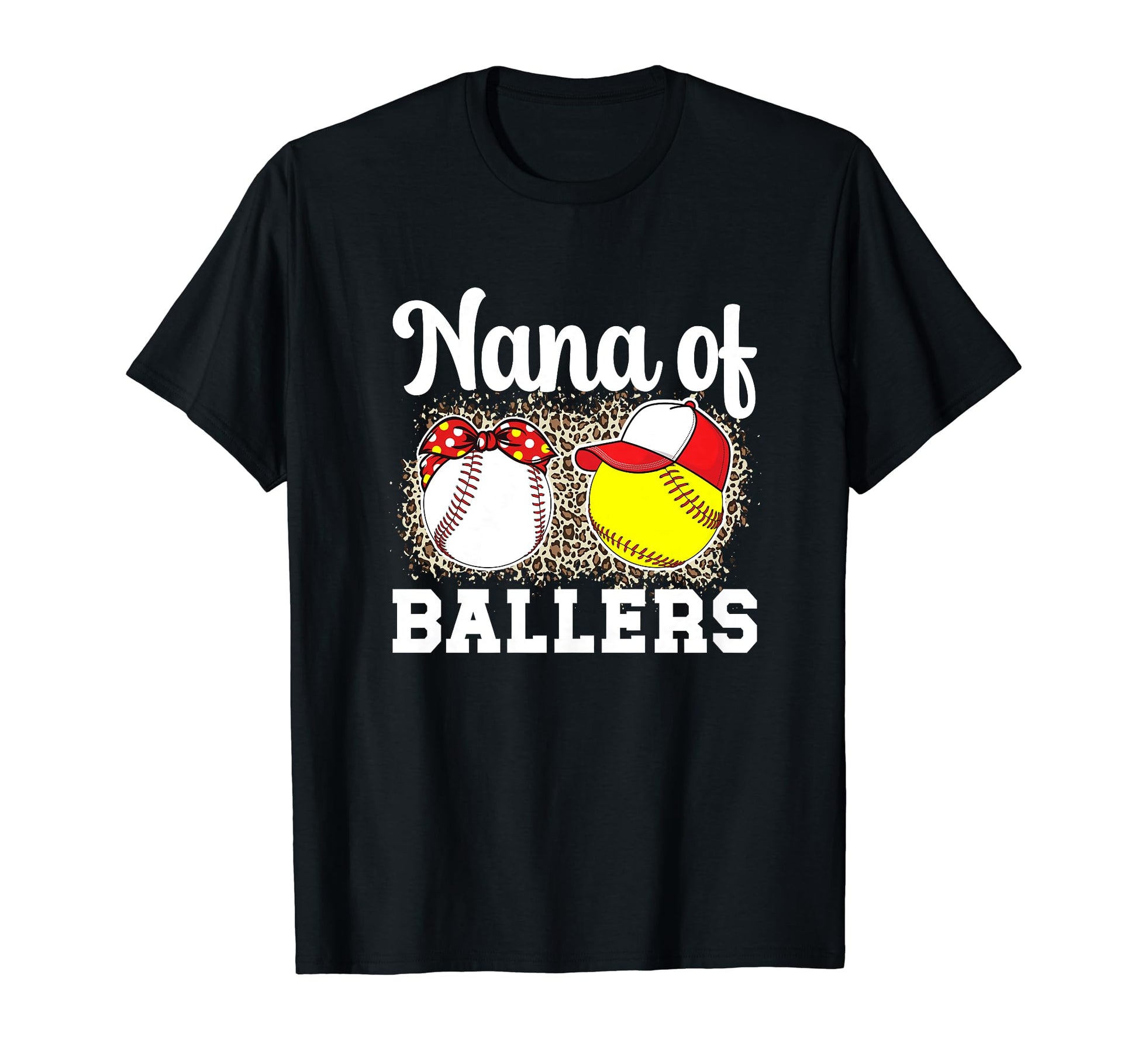 Nana Ballers Leopard Softball Baseball T-Shirt - Trendy Graphic Men Women - T-Shirt, Sweatshirt, Hoodie