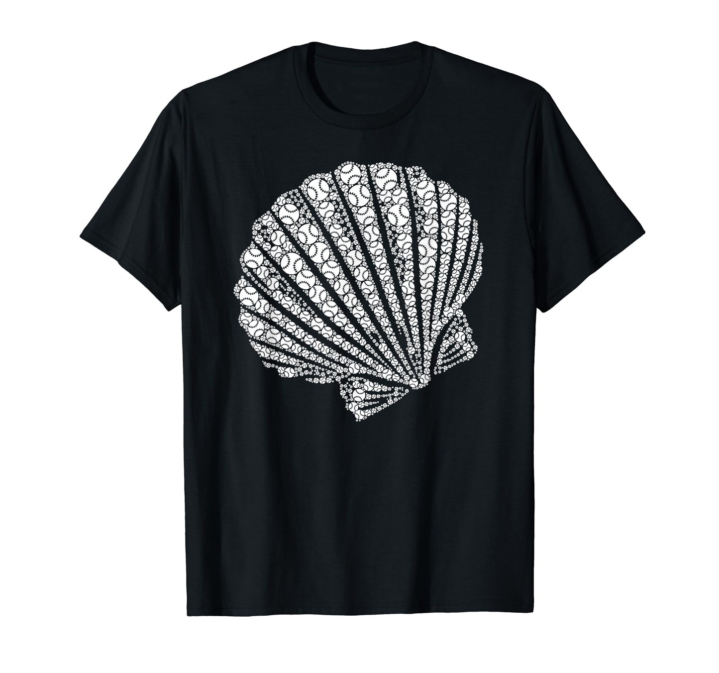 White Baseball Balls Clam Oyster Sea Shell T-Shirt - Graphic Print Unisex - T-Shirt, Sweatshirt, Hoodie