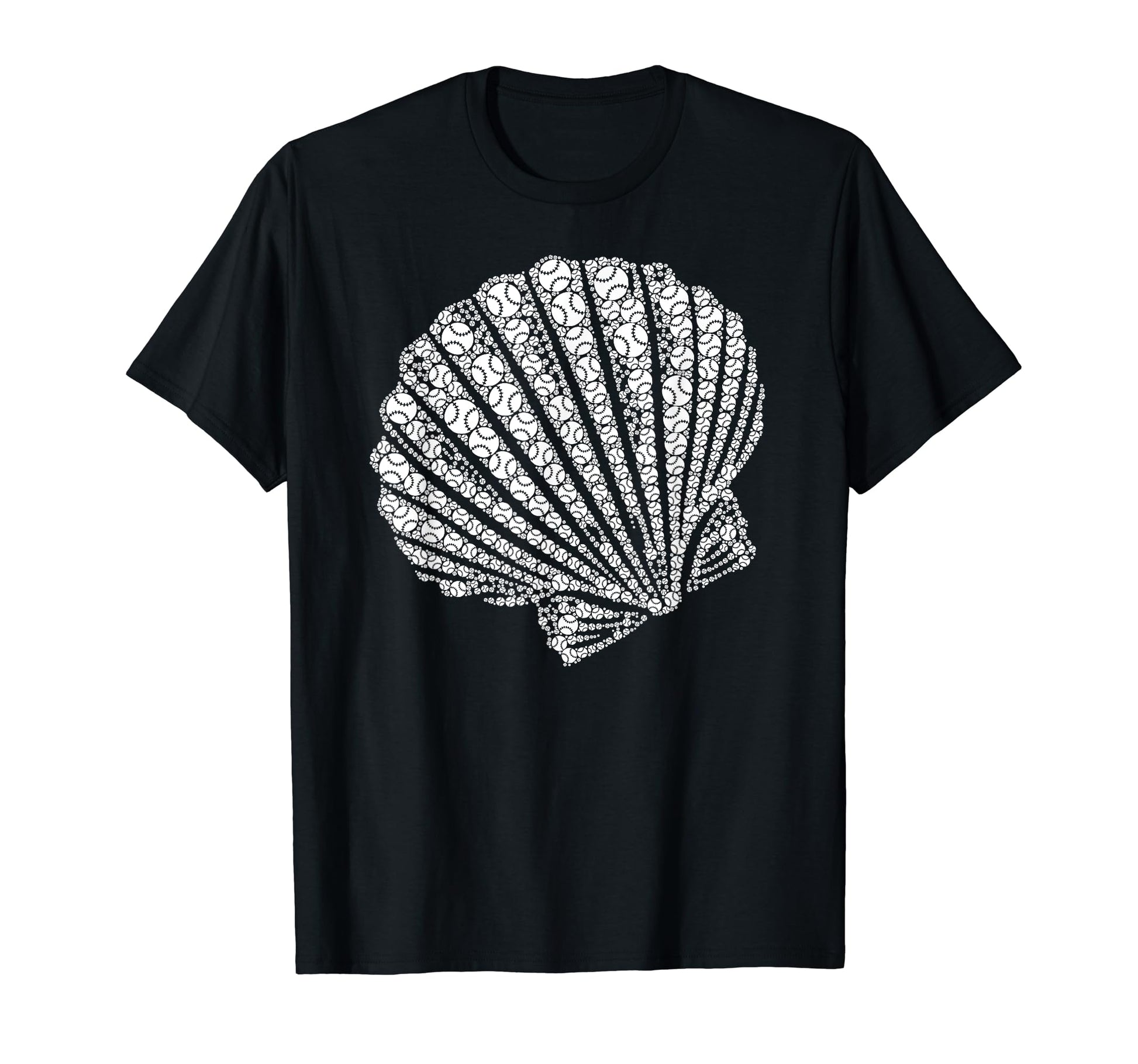 White Baseball Balls Clam Oyster Sea Shell T-Shirt - Graphic Print Unisex - T-Shirt, Sweatshirt, Hoodie