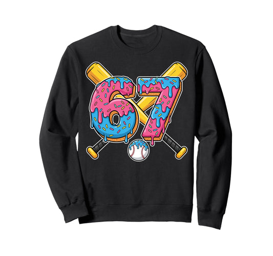 Baseball Drip Number 67 Player 67Th Sweatshirt - Trendy Graphic for Adults - T-Shirt, Sweatshirt, Hoodie