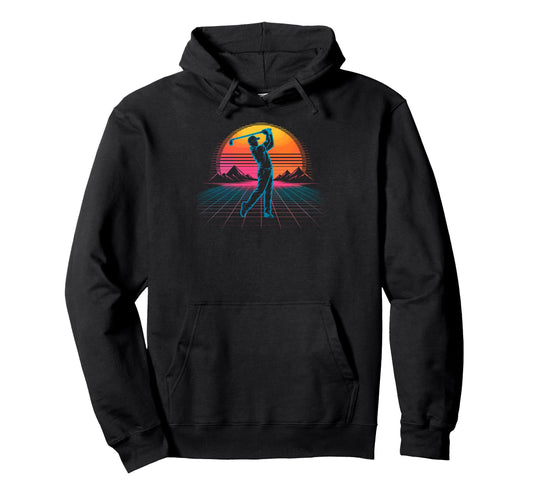 80S Synthwave Futuristic Golf Vibes Hoodie - Minimalist Print Men Women - T-Shirt, Sweatshirt, Hoodie