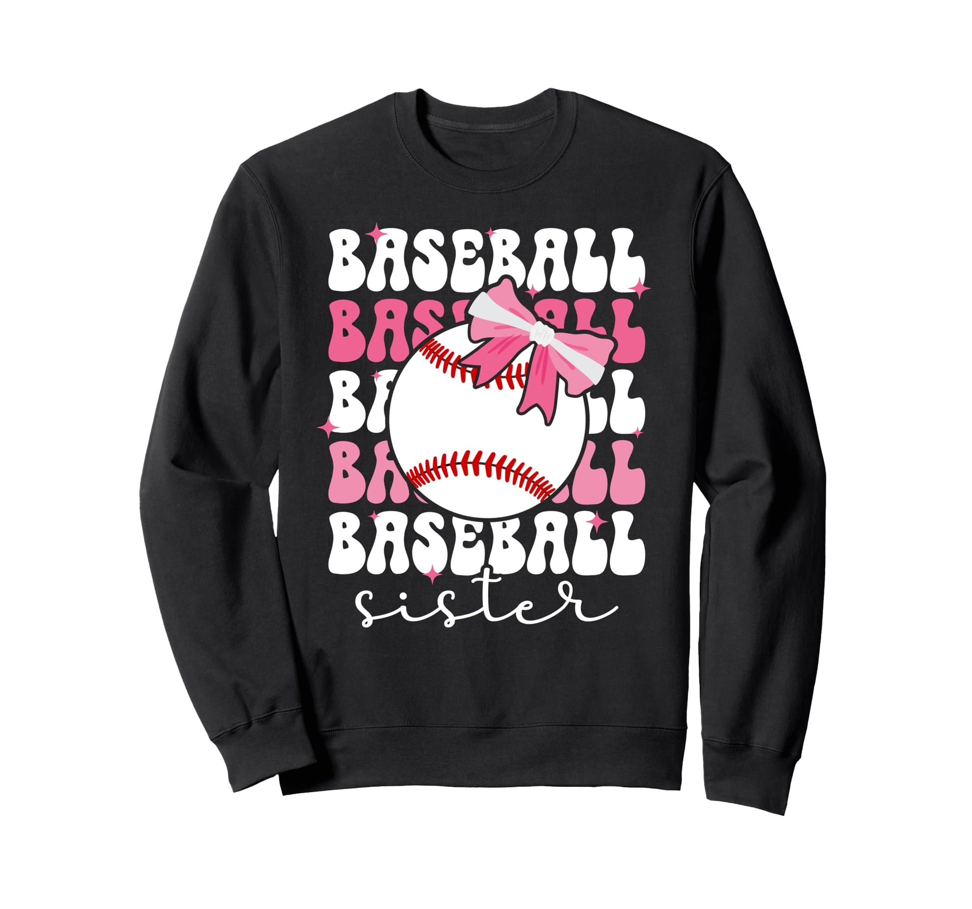 Baseball Sister Bow Baseball Players Sweatshirt - Custom Art Print Unisex - T-Shirt, Sweatshirt, Hoodie