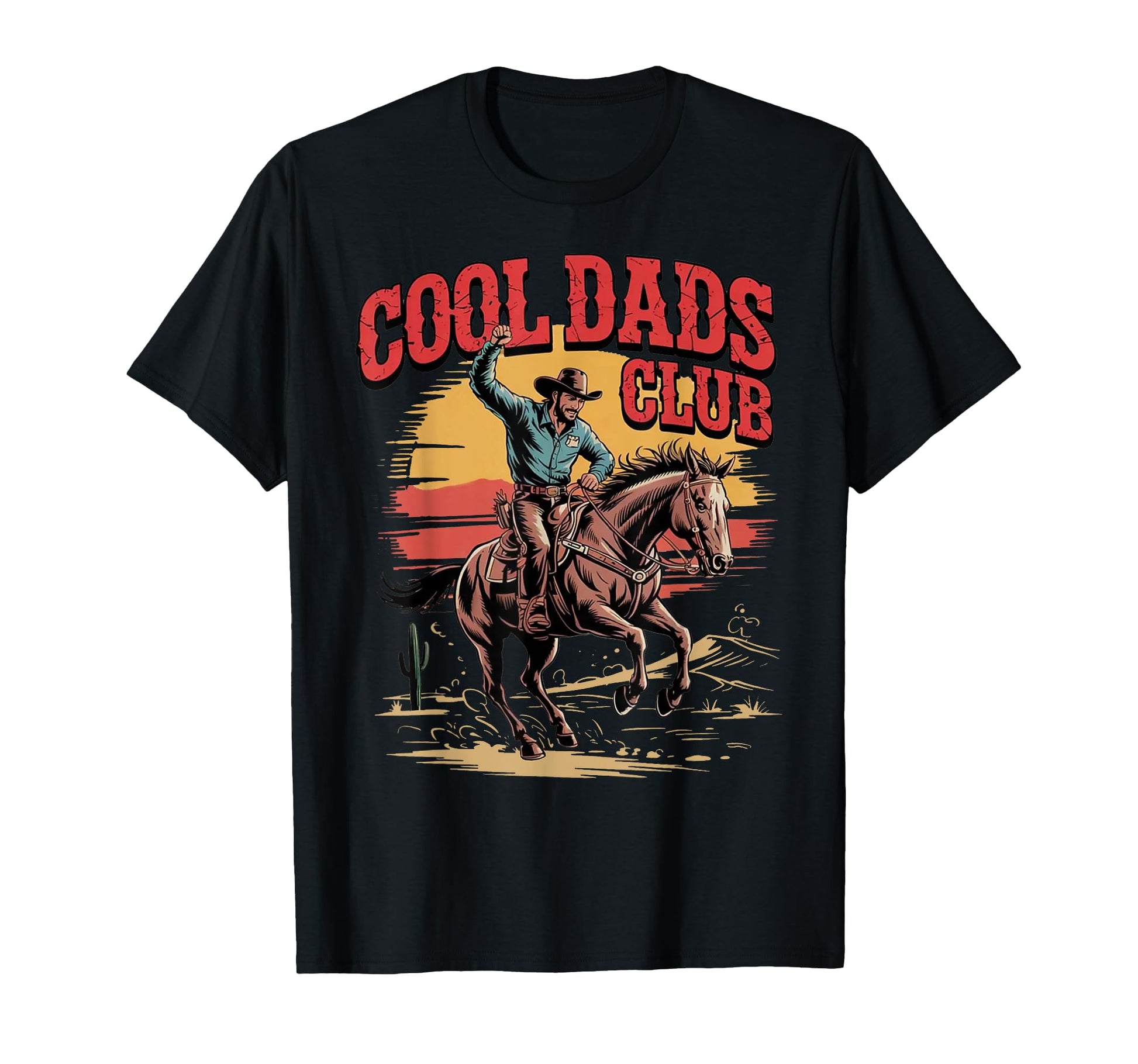 Dads Club Fathers Day Western Cowboy T-Shirt - Casual Everyday Wear Unisex - T-Shirt, Sweatshirt, Hoodie