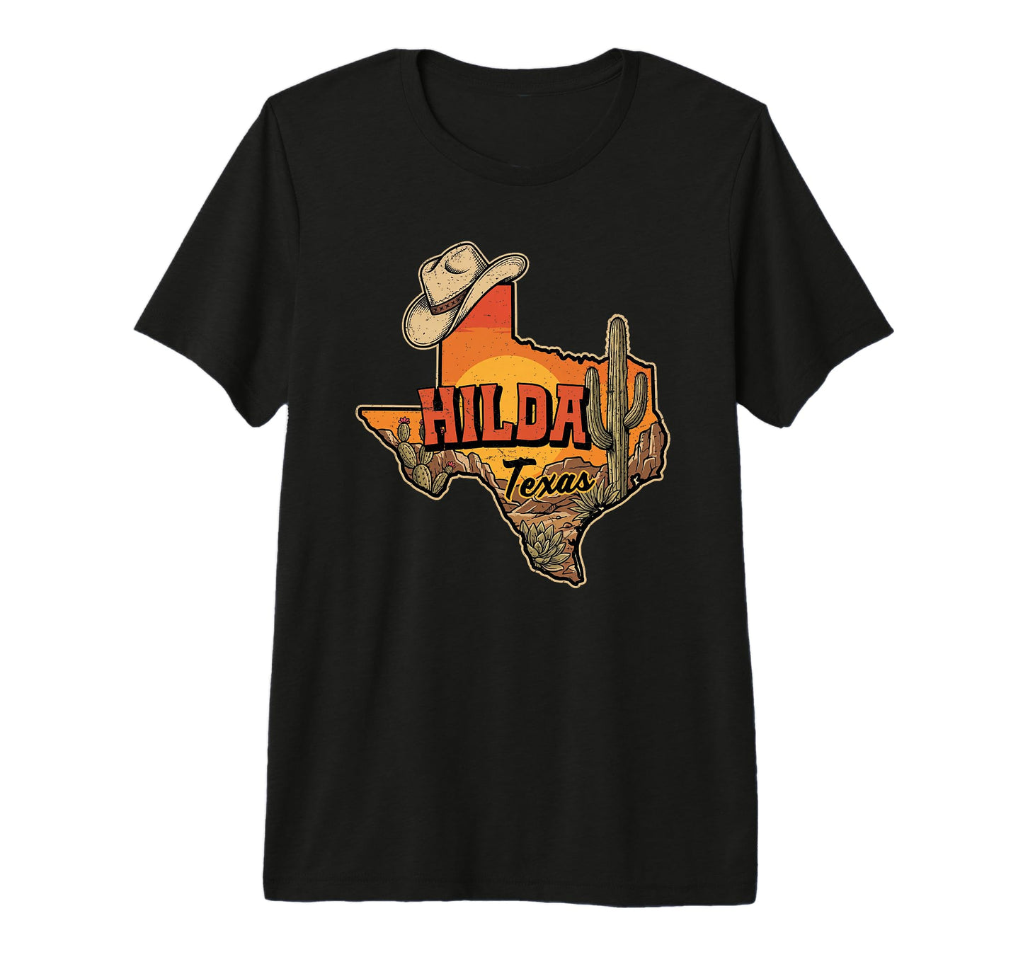 Hilda Texas Cowboy Hat Desert T-Shirt - Casual Everyday Wear for Adults - T-Shirt, Sweatshirt, Hoodie
