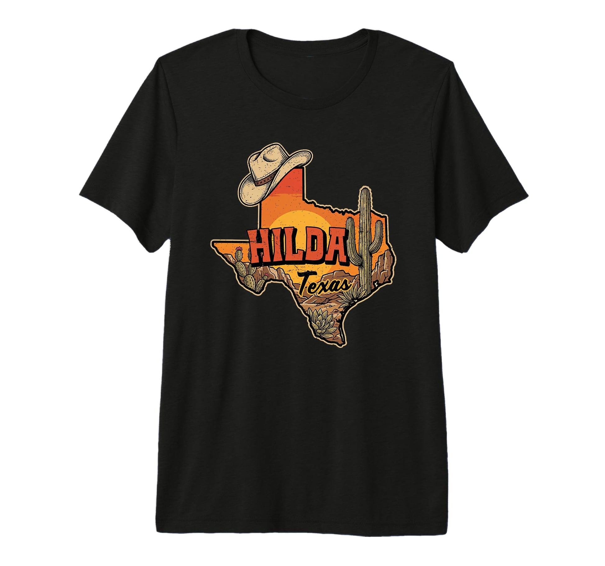 Hilda Texas Cowboy Hat Desert T-Shirt - Casual Everyday Wear for Adults - T-Shirt, Sweatshirt, Hoodie