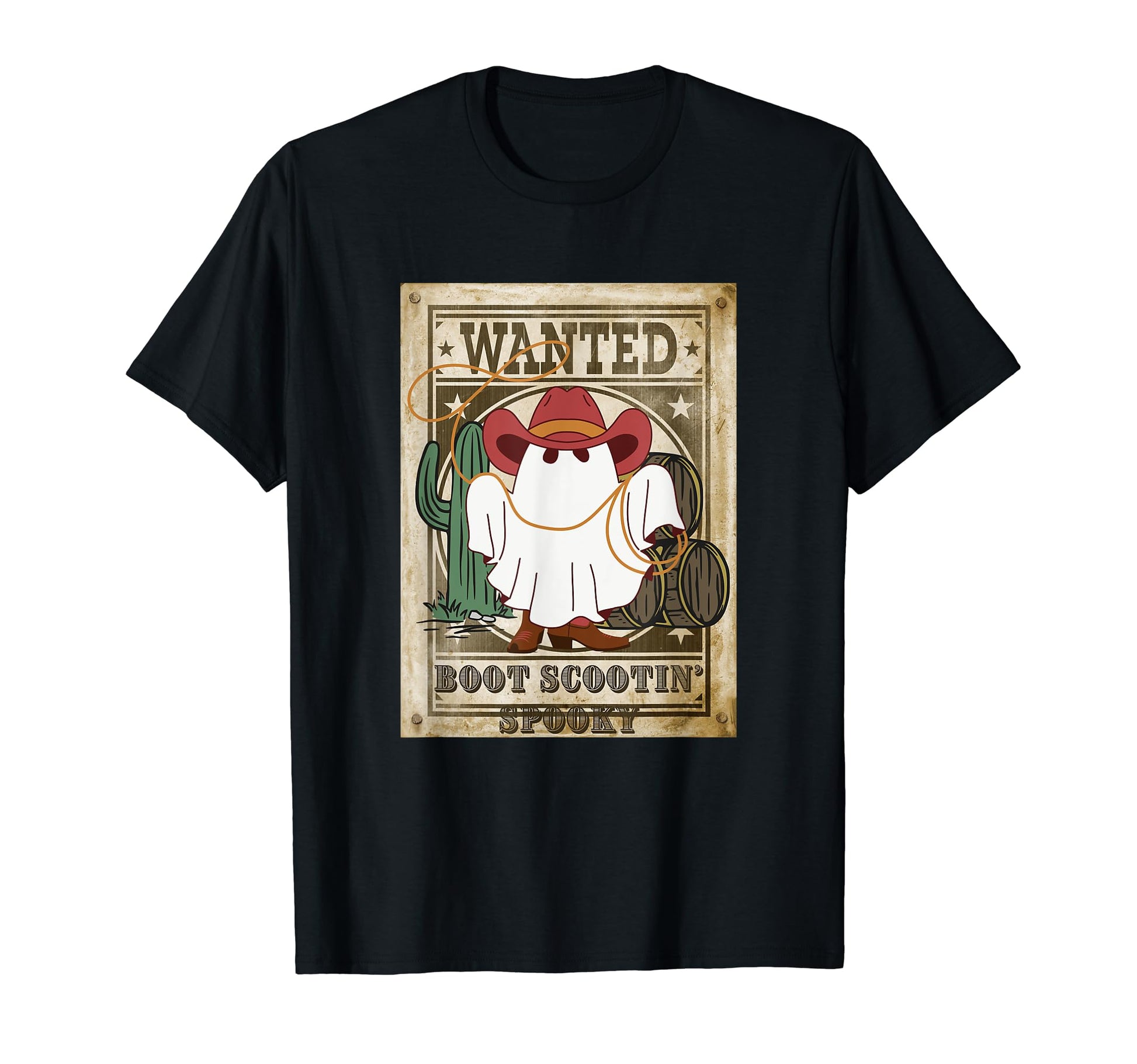Western Halloween Cowboy Ghost Boot T-Shirt - Aesthetic Graphic Unisex - T-Shirt, Sweatshirt, Hoodie