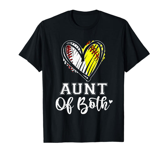 Aunt Both Baseball Softball Aunt T-Shirt - Minimalist Print for Adults - T-Shirt, Sweatshirt, Hoodie