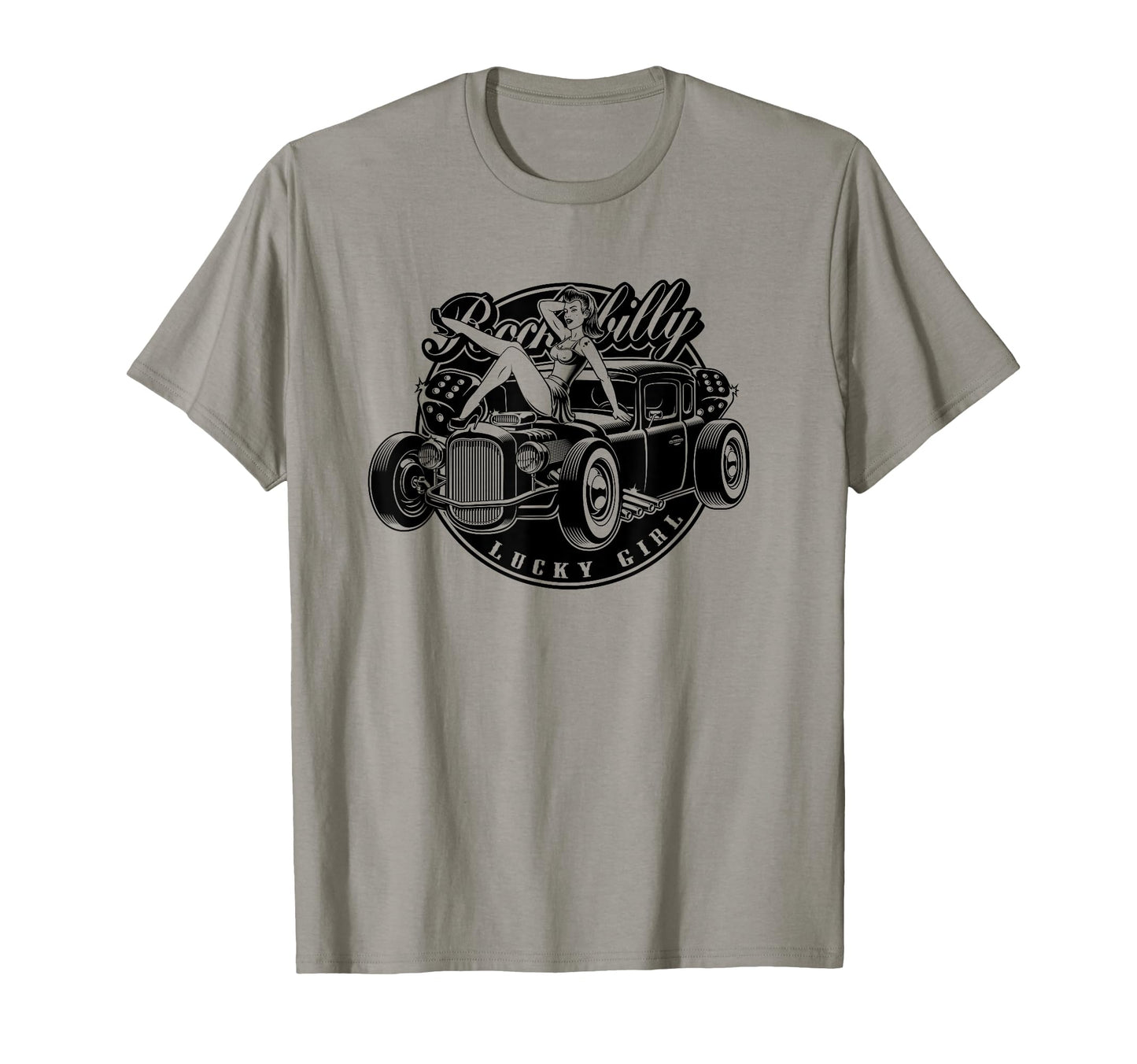 Rockabilly Hotrod Pinup T-Shirt - Fun Novelty Design for Adults - T-Shirt, Sweatshirt, Hoodie