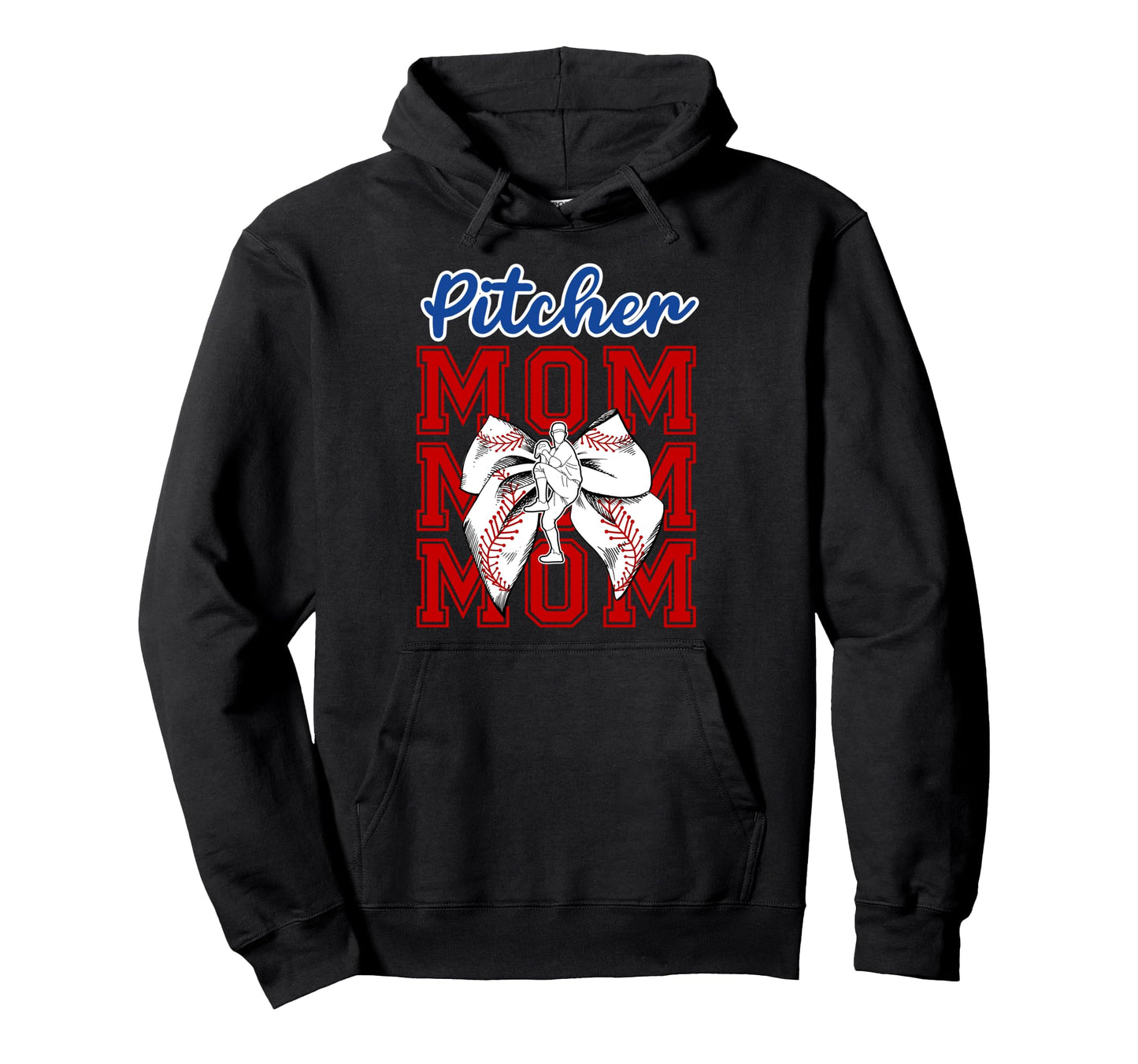 Baseball Pitcher Mom Coquette Baseball Hoodie - Graphic Print Unisex - T-Shirt, Sweatshirt, Hoodie