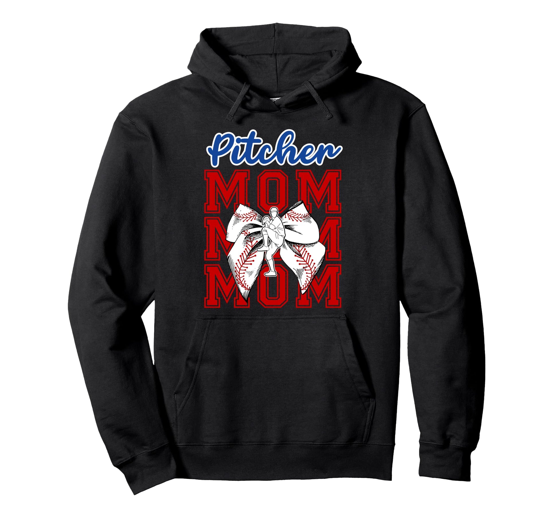 Baseball Pitcher Mom Coquette Baseball Hoodie - Graphic Print Unisex - T-Shirt, Sweatshirt, Hoodie