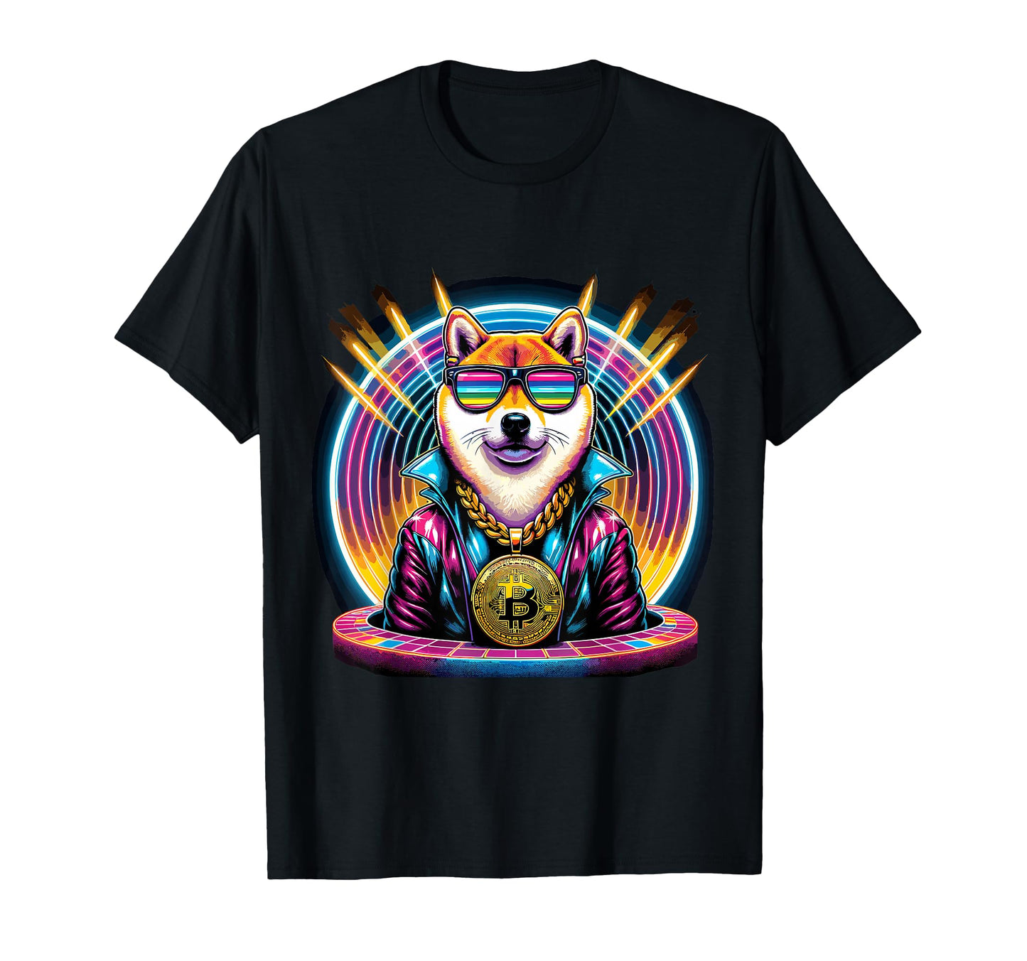 Disco Doge Fever 80S Crypto Mashup T-Shirt - Novelty Apparel Unisex - T-Shirt, Sweatshirt, Hoodie