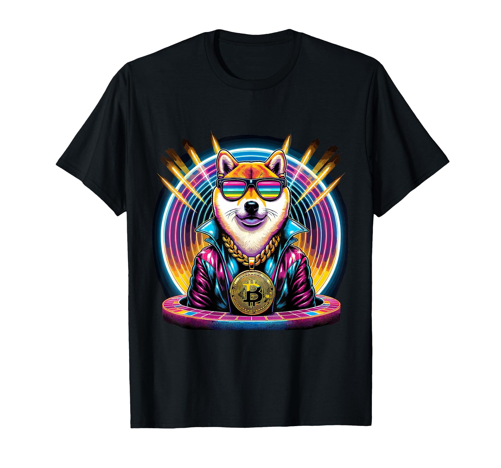 Disco Doge Fever 80S Crypto Mashup T-Shirt - Novelty Apparel Unisex - T-Shirt, Sweatshirt, Hoodie