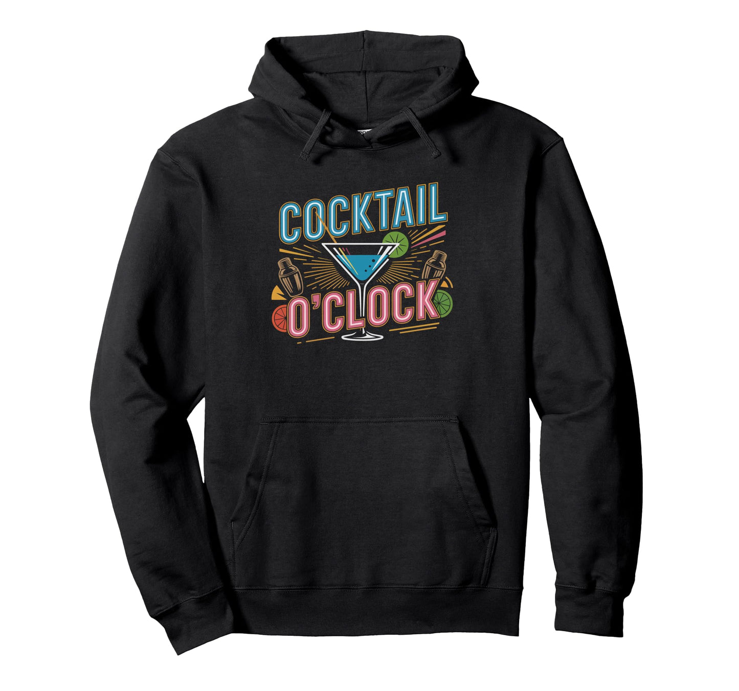 Cocktail O Clock Home Bartender Bar Time Hoodie - Graphic Print Unisex - T-Shirt, Sweatshirt, Hoodie