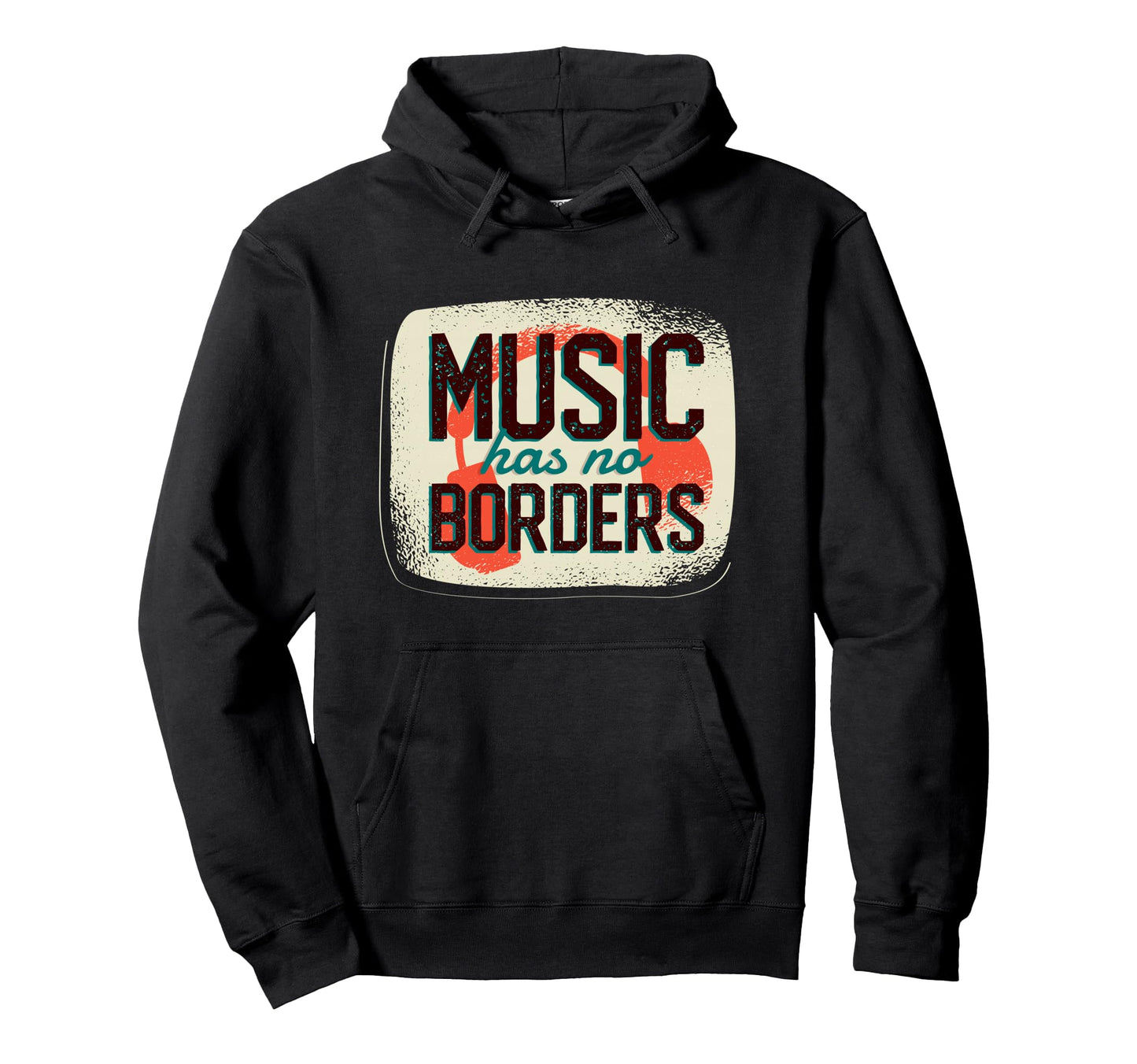 Headphones Distressed Typography Hoodie - Novelty Apparel for Adults - T-Shirt, Sweatshirt, Hoodie