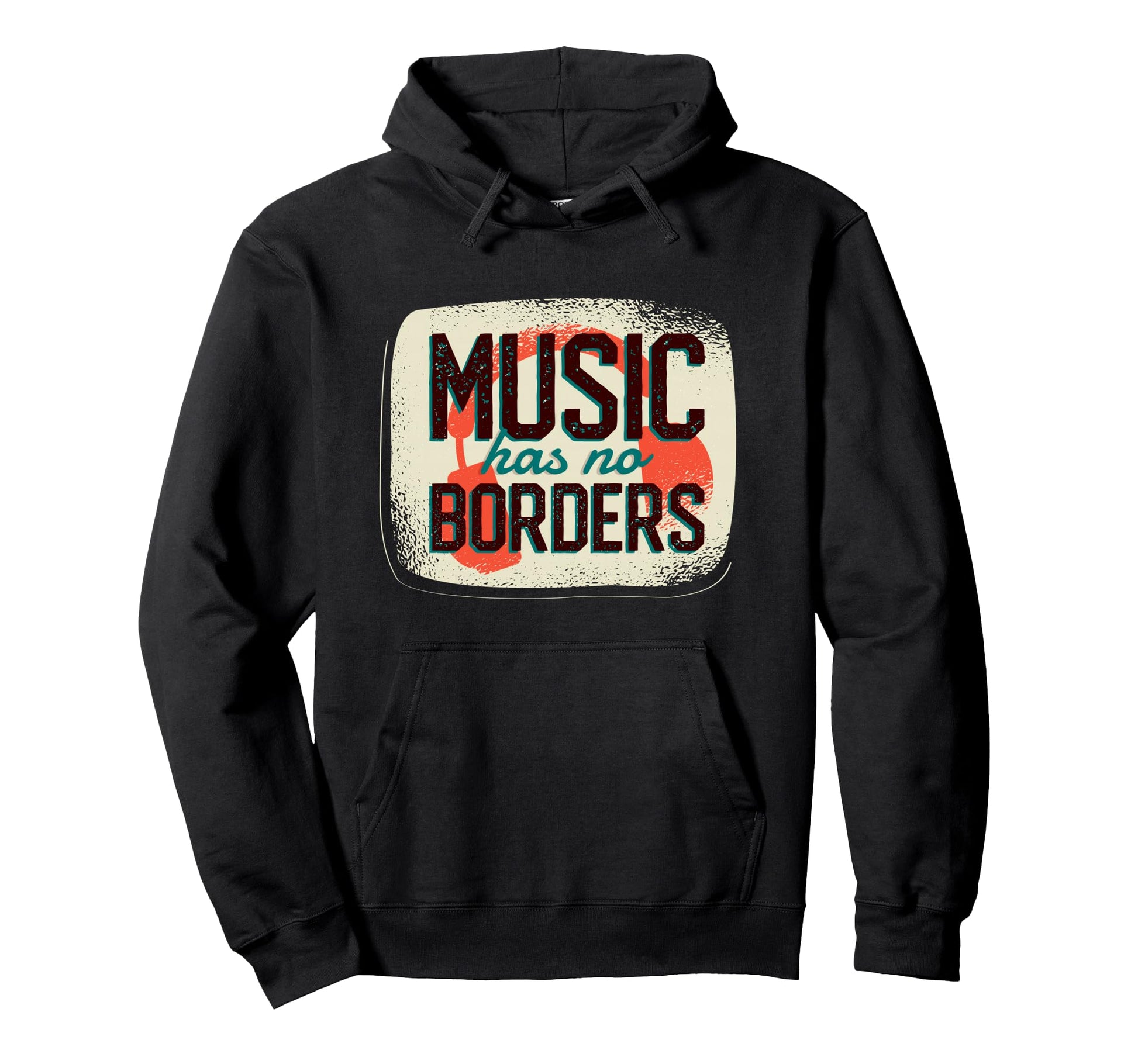 Headphones Distressed Typography Hoodie - Novelty Apparel for Adults - T-Shirt, Sweatshirt, Hoodie