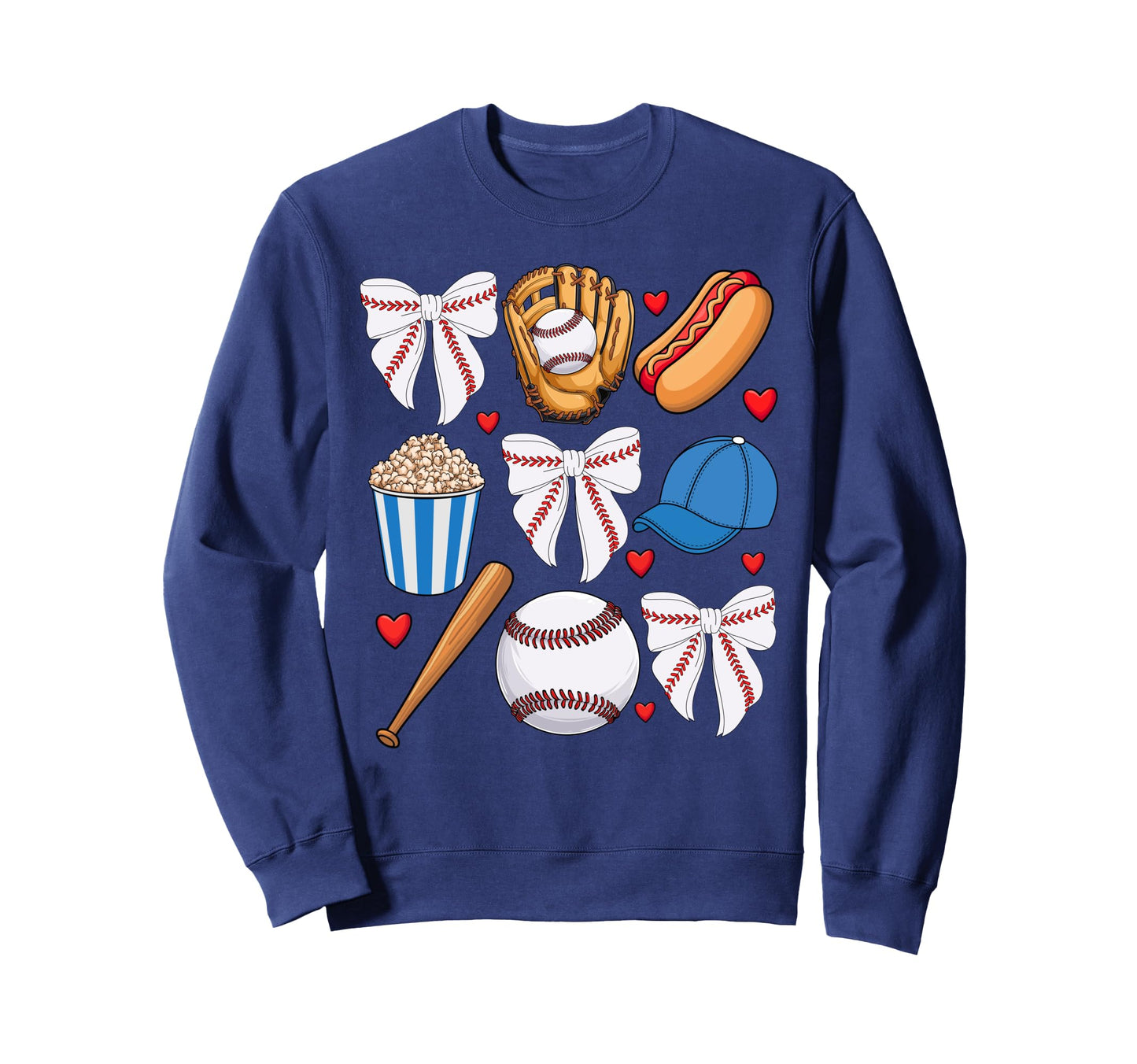 Baseball Coquette Bow Baseball Mom Sweatshirt - Minimalist Print Men Women - T-Shirt, Sweatshirt, Hoodie