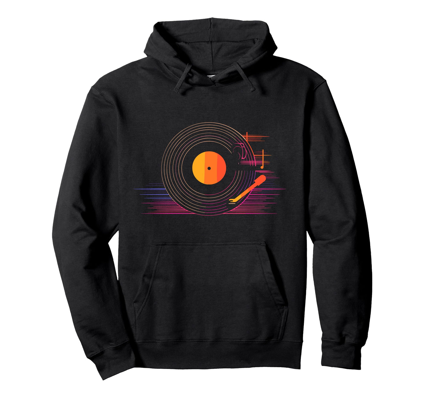Turntable Vinyl Record Player Sketch Hoodie - Minimalist Print for Adults - T-Shirt, Sweatshirt, Hoodie