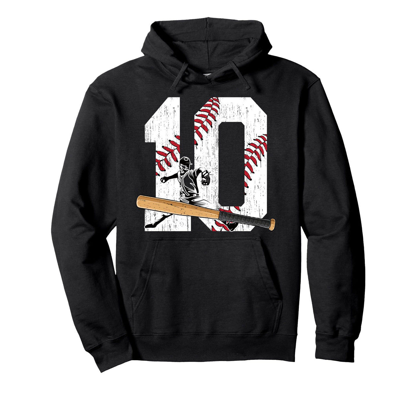 10Th Birthday Party Baseball Ten Year Hoodie - Custom Art Print Men Women - T-Shirt, Sweatshirt, Hoodie