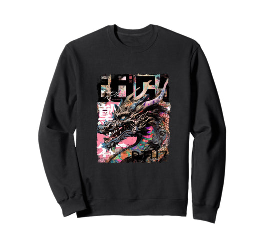 Aesthetic Dragon Streetwear Sweatshirt - Minimalist Print for Adults - T-Shirt, Sweatshirt, Hoodie