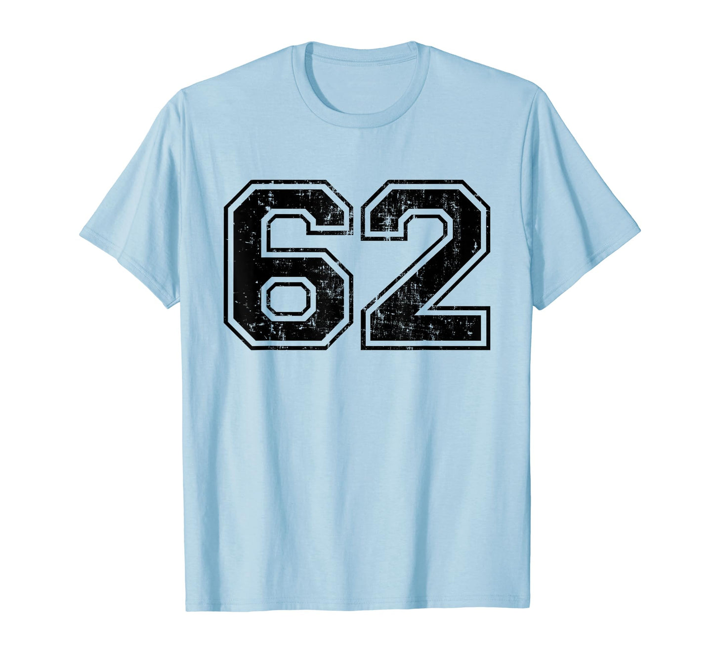 Number 62 Varsity Distressed Sport T-Shirt - Unique Graphic for Adults - T-Shirt, Sweatshirt, Hoodie