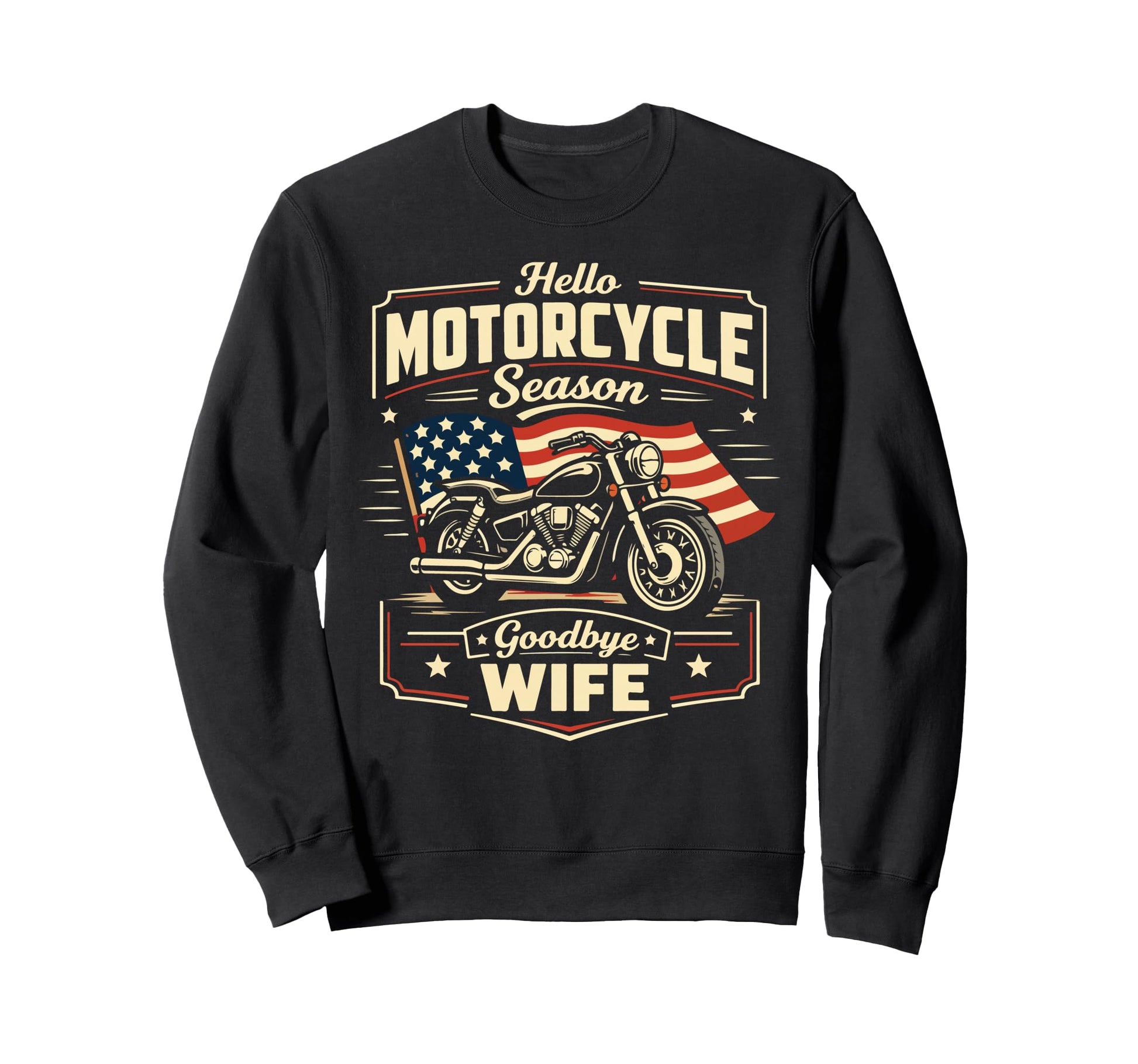 Motorcycle Biker Husband Wife Sweatshirt - Fun Novelty Design for Adults - T-Shirt, Sweatshirt, Hoodie