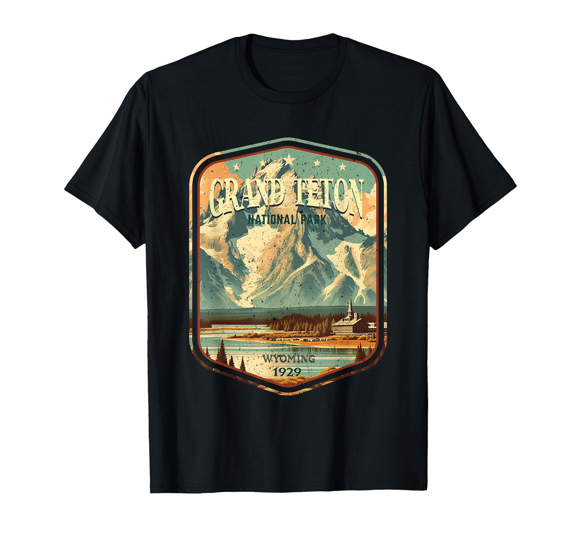 Grand Teton National Park Stars T-Shirt - Fun Novelty Design Men Women - T-Shirt, Sweatshirt, Hoodie