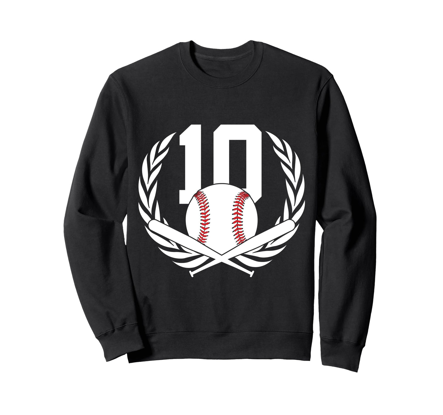 10 Years Number 10 Baseball 10Th Sweatshirt - Trendy Graphic for Adults - T-Shirt, Sweatshirt, Hoodie