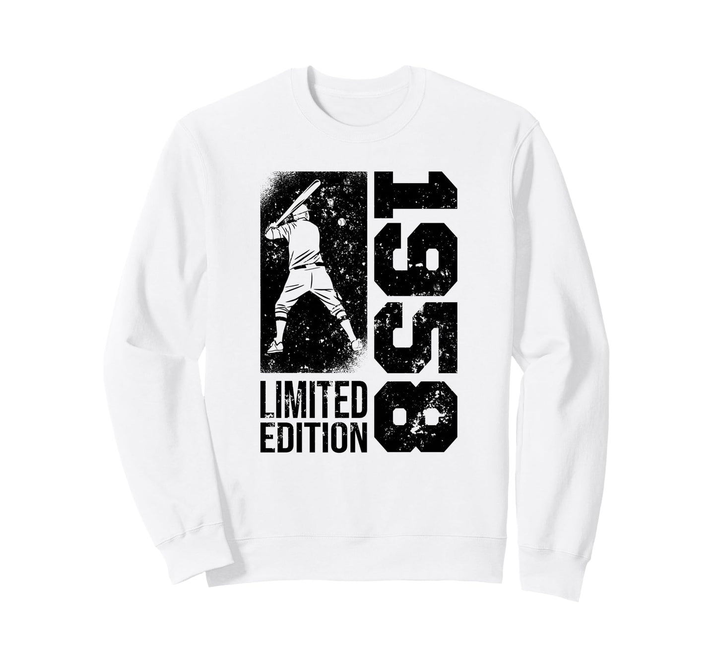 Baseball Player Born 1958 Sweatshirt - Minimalist Print for Adults - T-Shirt, Sweatshirt, Hoodie
