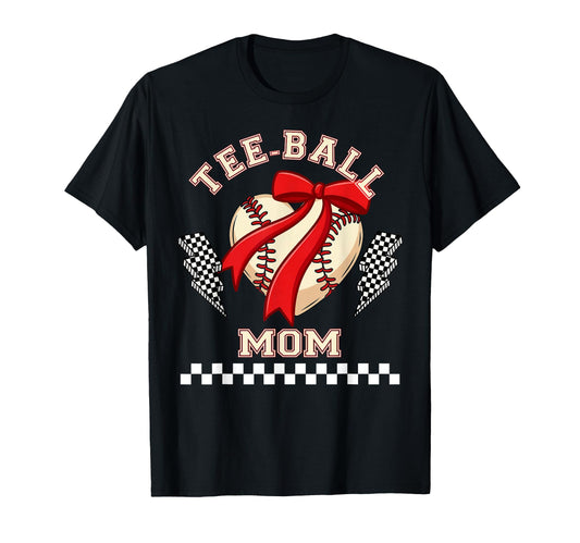 Ball Mom Heart Bow Baseball Mom T-Shirt - Aesthetic Graphic Men Women - T-Shirt, Sweatshirt, Hoodie
