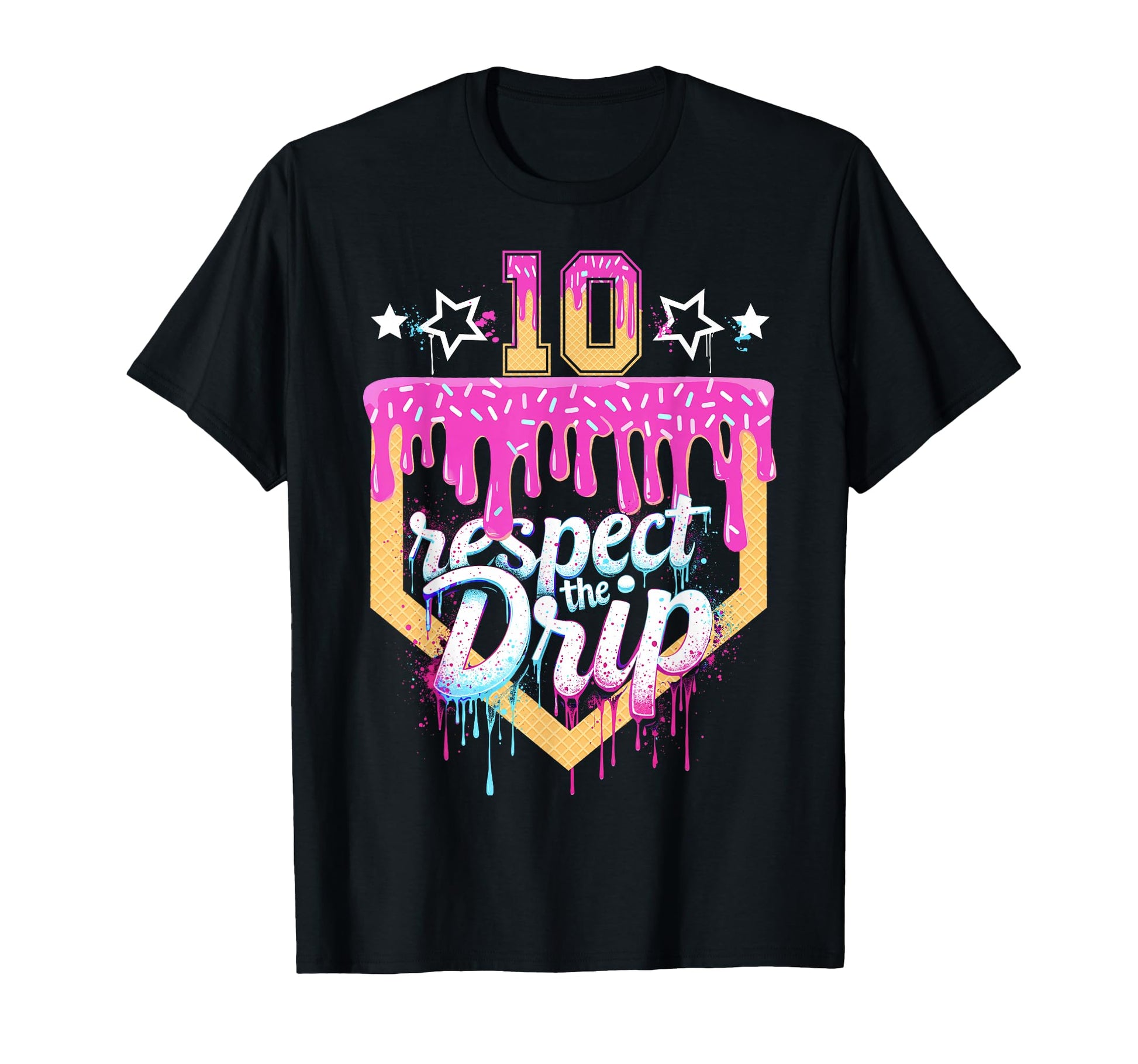 Baseball 10 Year Old Birthday Ice T-Shirt - Custom Art Print for Adults - T-Shirt, Sweatshirt, Hoodie
