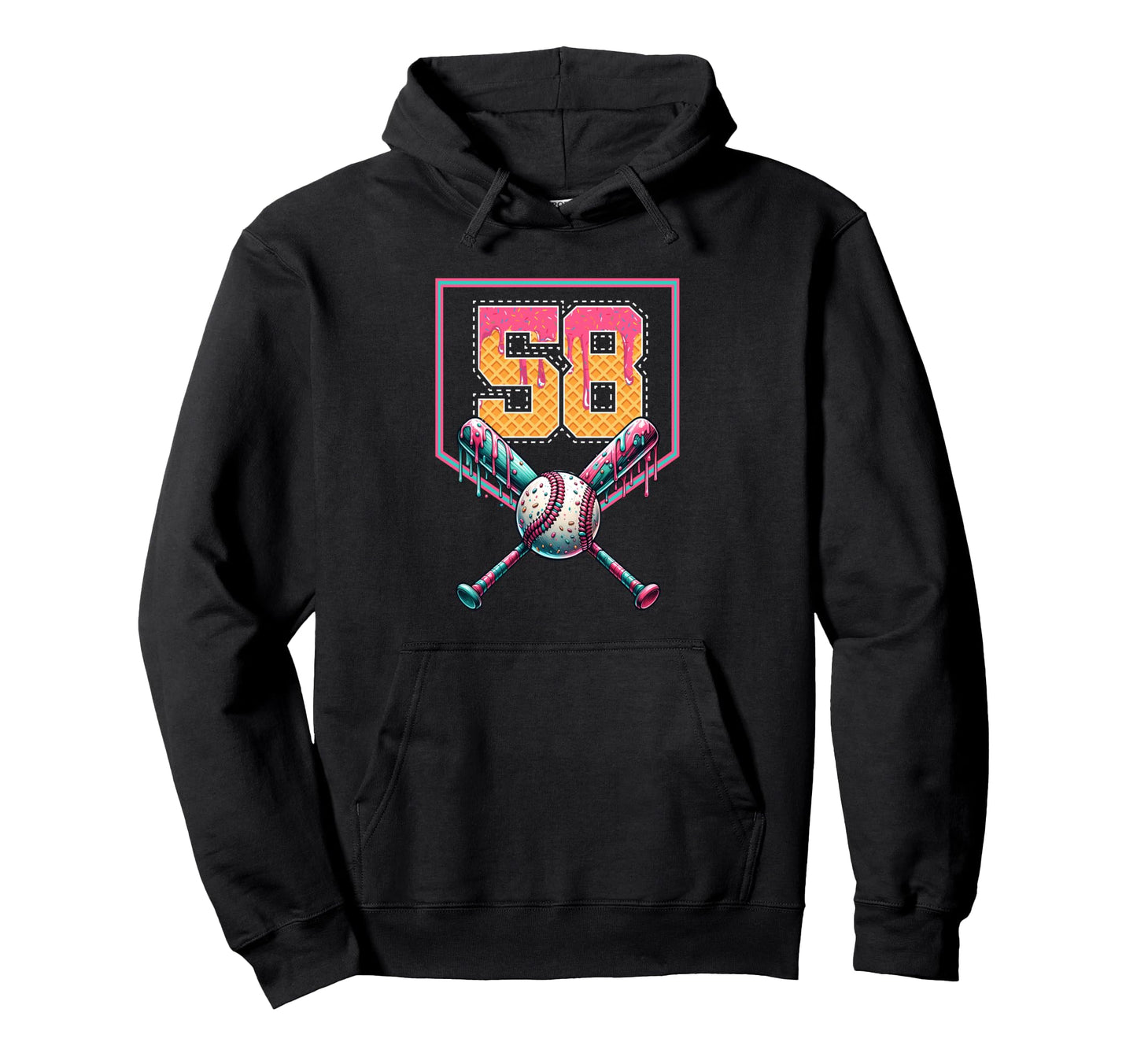 Baseball Drip Number 58 Player Or 58Th Hoodie - Custom Art Print Unisex - T-Shirt, Sweatshirt, Hoodie