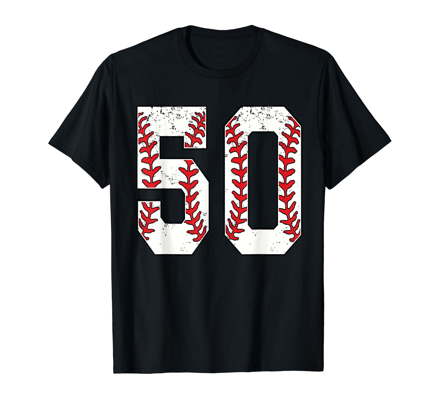 Number 50 Baseball 50 Jersey Number T-Shirt - Custom Art Print for Adults - T-Shirt, Sweatshirt, Hoodie