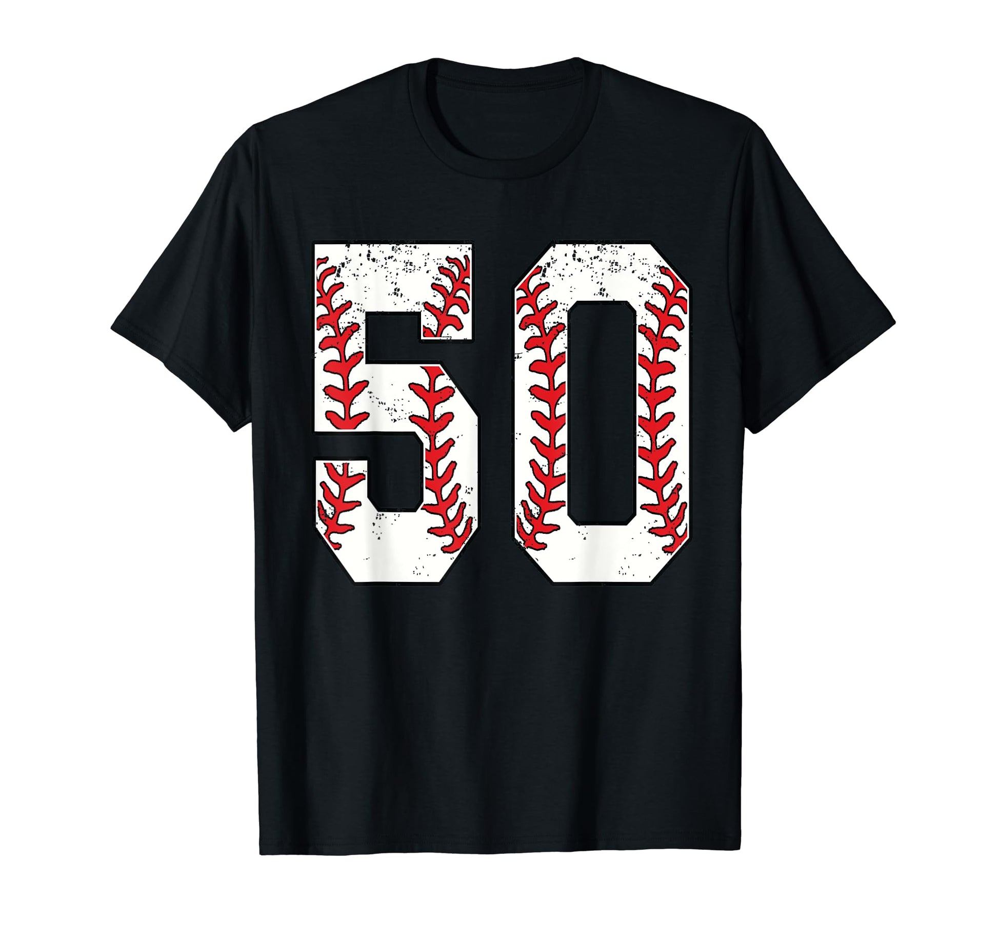 Number 50 Baseball 50 Jersey Number T-Shirt - Custom Art Print for Adults - T-Shirt, Sweatshirt, Hoodie