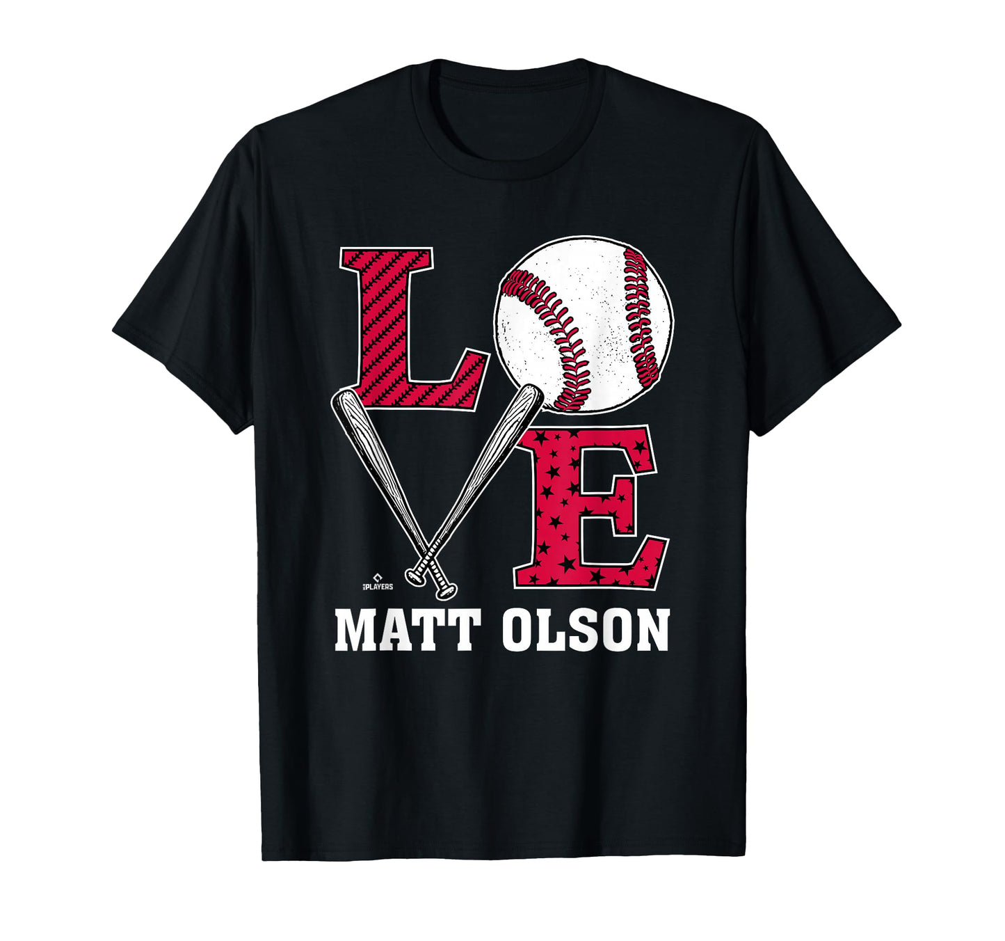 Distressed Baseball Love Matt Olson T-Shirt - Unique Graphic for Adults - T-Shirt, Sweatshirt, Hoodie