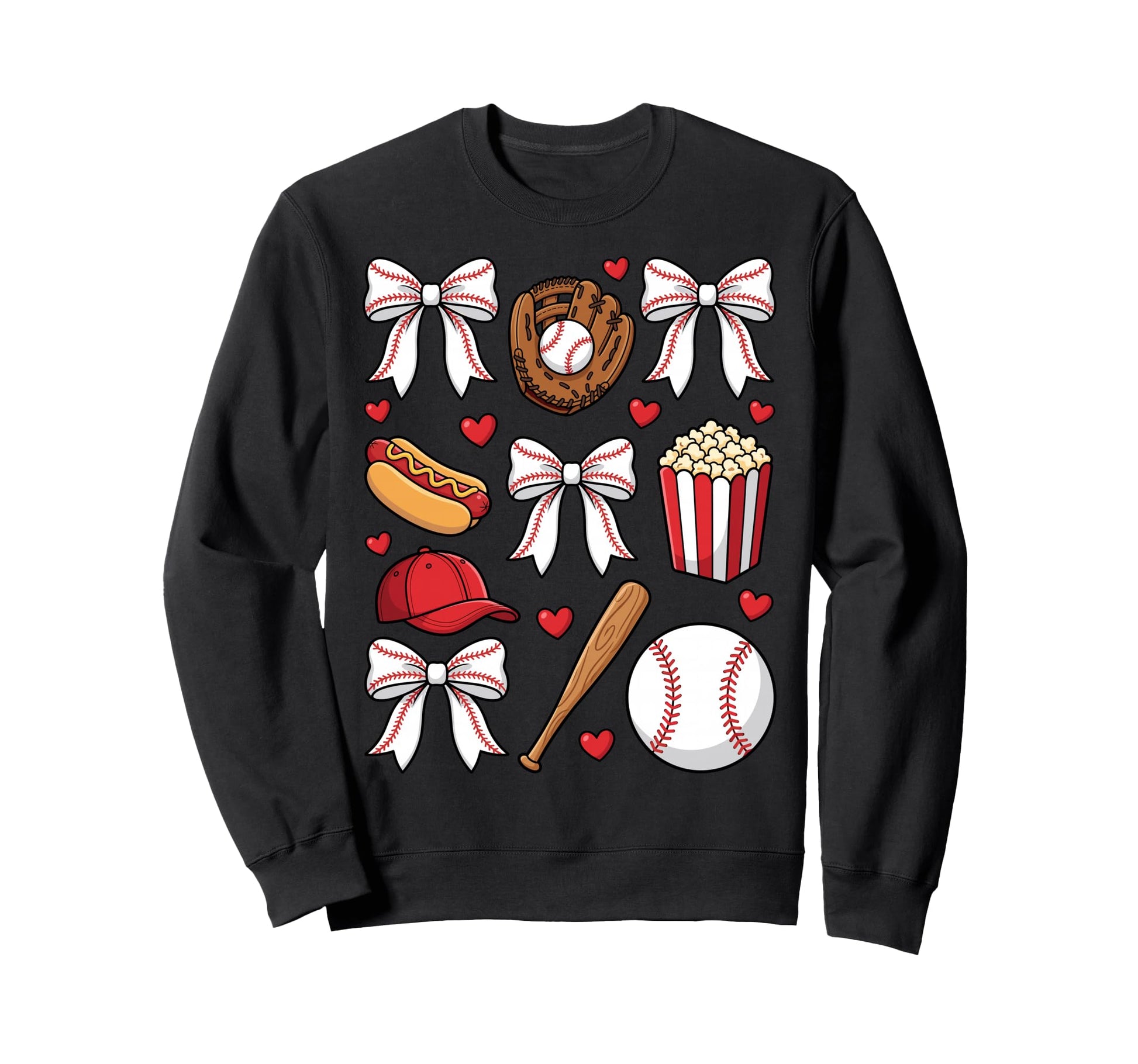 Baseball Coquette Bow Mom Mama Sweatshirt - Aesthetic Graphic for Adults - T-Shirt, Sweatshirt, Hoodie