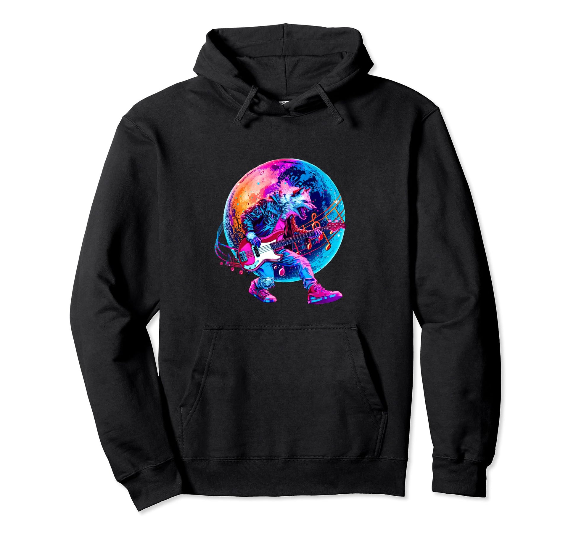 80S 90S Streetwear Scary Rocker Werewolf Hoodie - Unique Graphic Unisex - T-Shirt, Sweatshirt, Hoodie